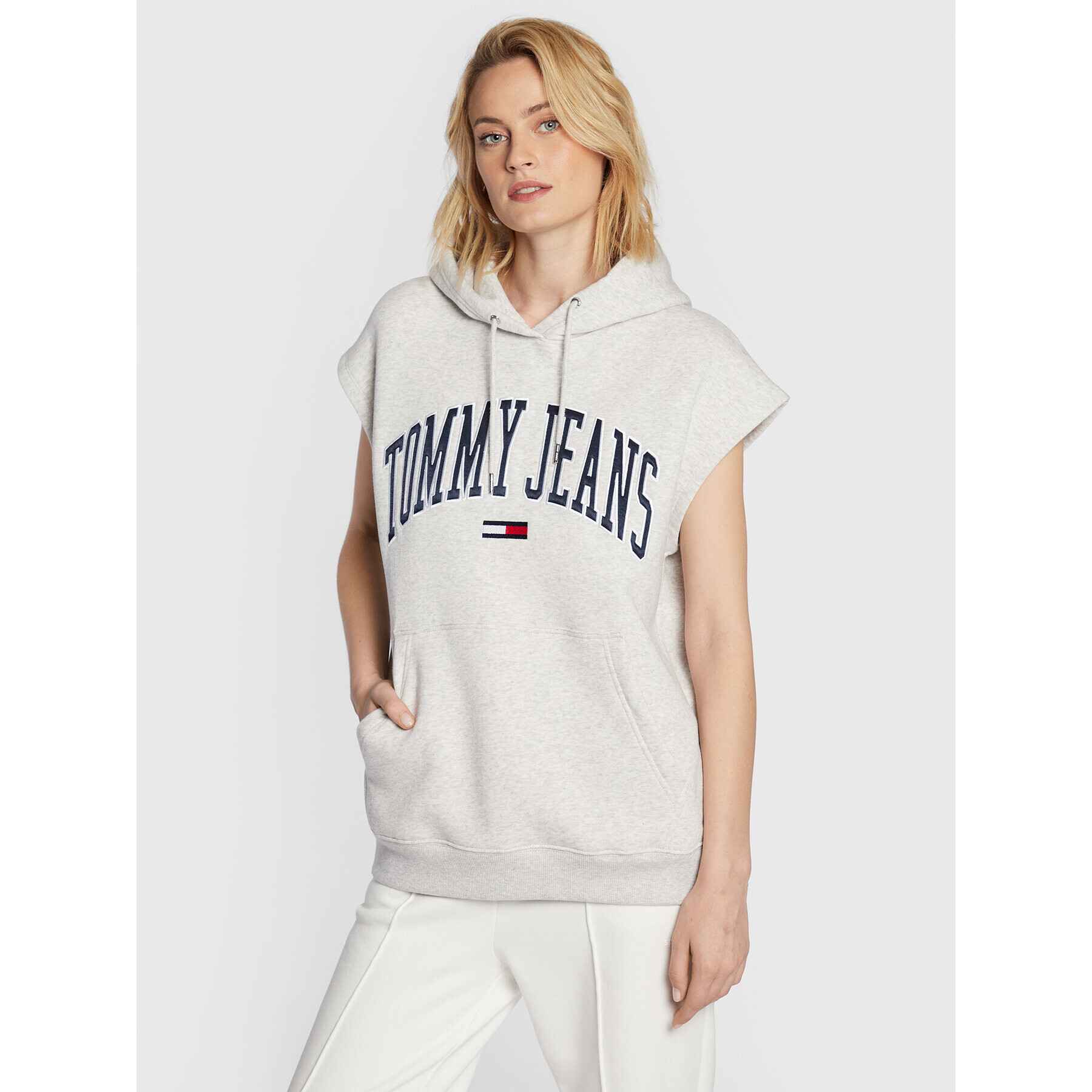 Tommy Jeans Pulóver DW0DW14343 Szürke Oversize - Pepit.hu