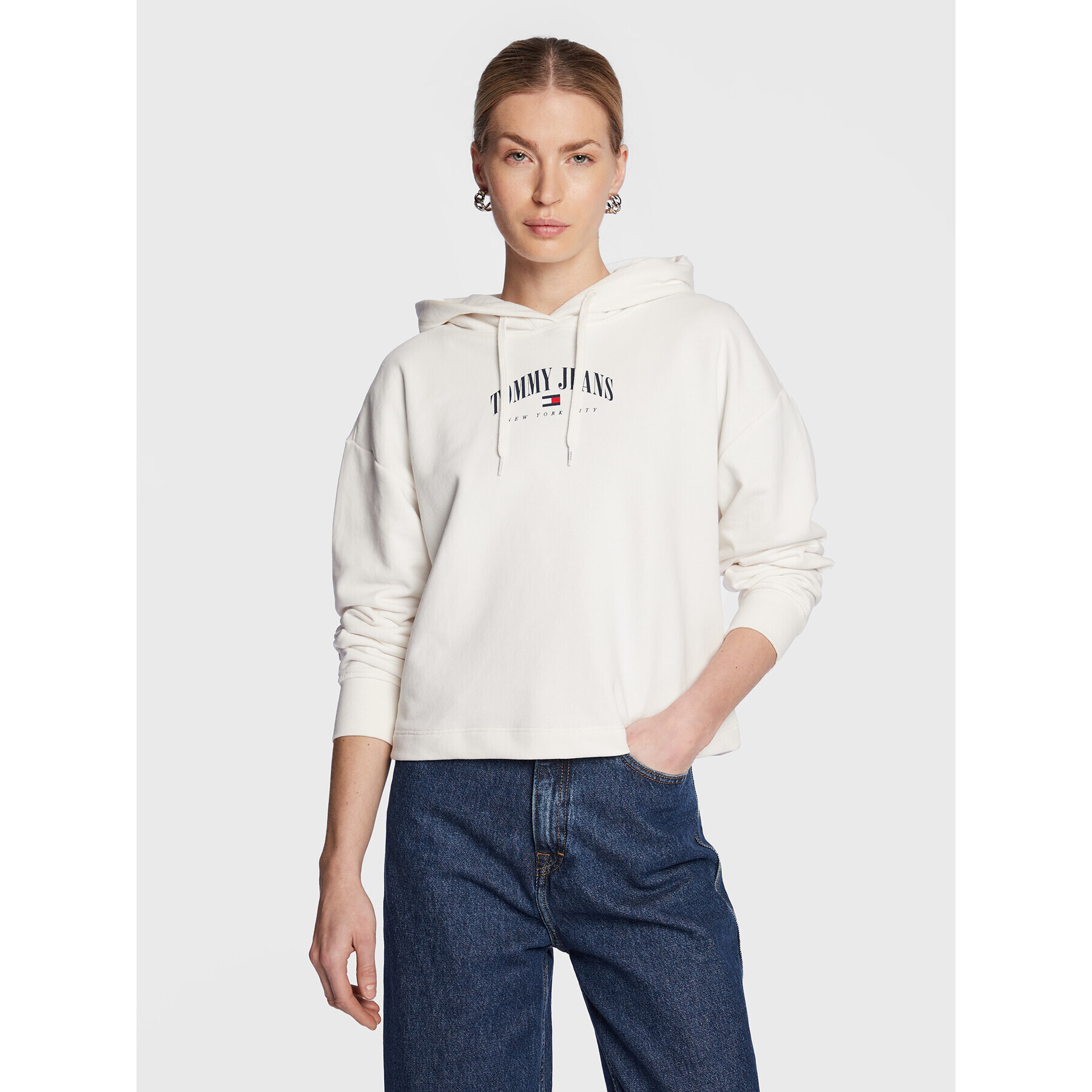 Tommy Jeans Pulóver DW0DW14852 Fehér Regular Fit - Pepit.hu