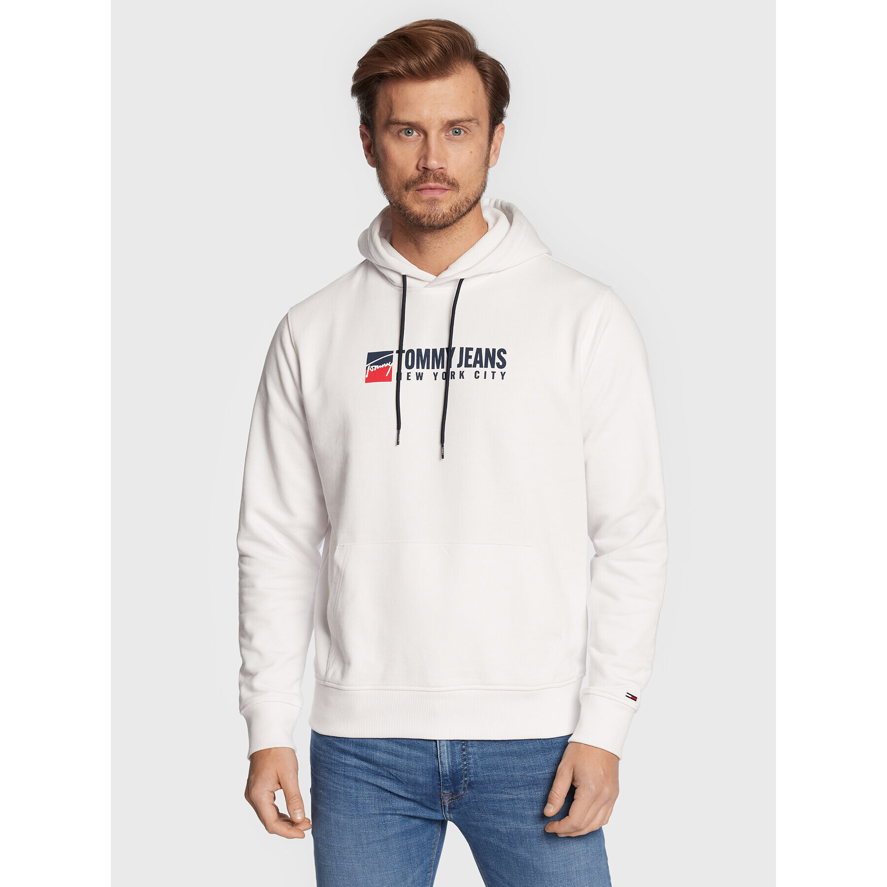 Tommy Jeans Pulóver Entry Athletics DM0DM13878 Fehér Regular Fit - Pepit.hu