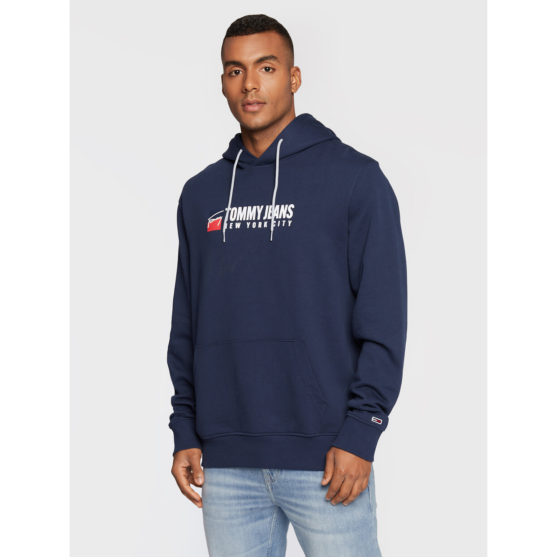 Tommy Jeans Pulóver Entry Athletics DM0DM13878 Sötétkék Regular Fit - Pepit.hu