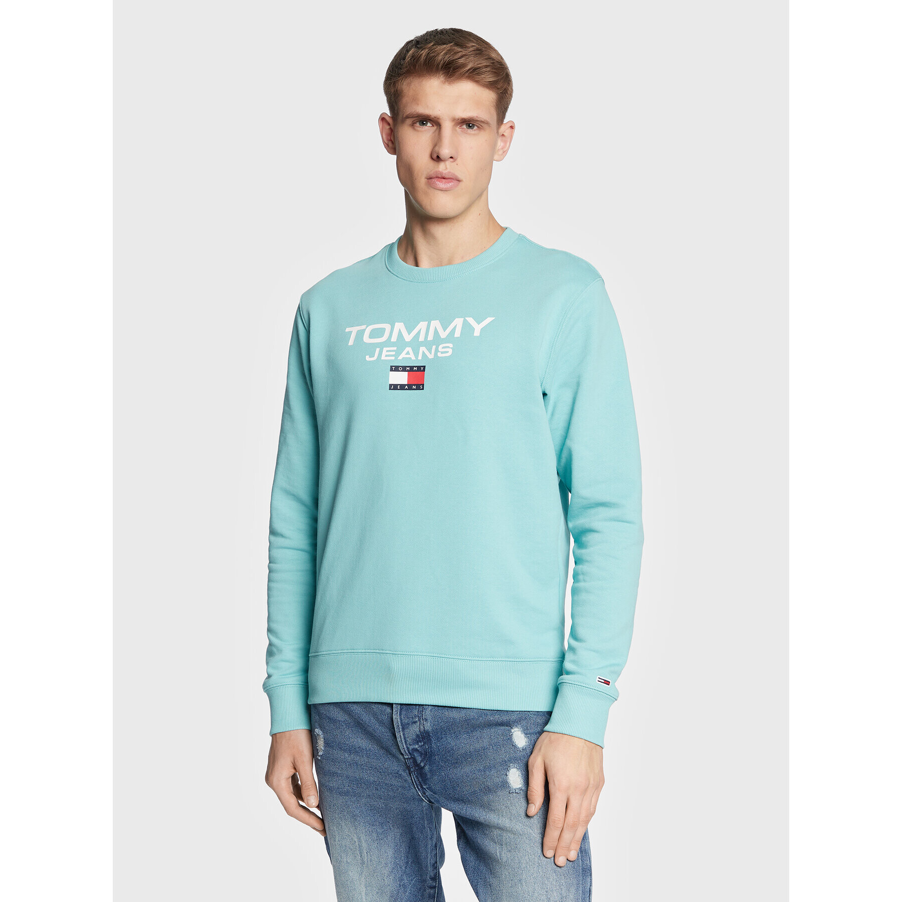 Tommy Jeans Pulóver Entry DM0DM15688 Kék Regular Fit - Pepit.hu