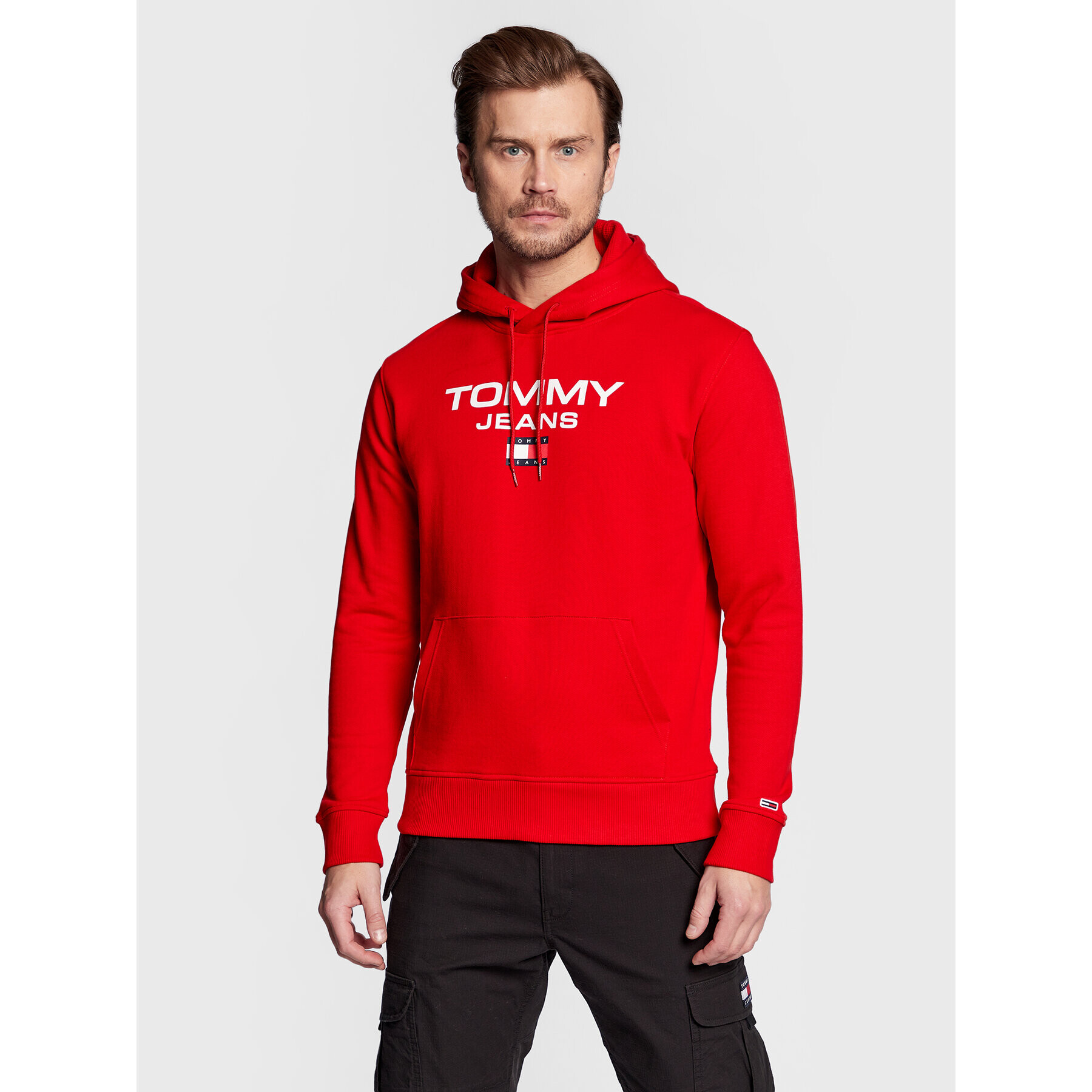 Tommy Jeans Pulóver Entry DM0DM15692 Piros Regular Fit - Pepit.hu