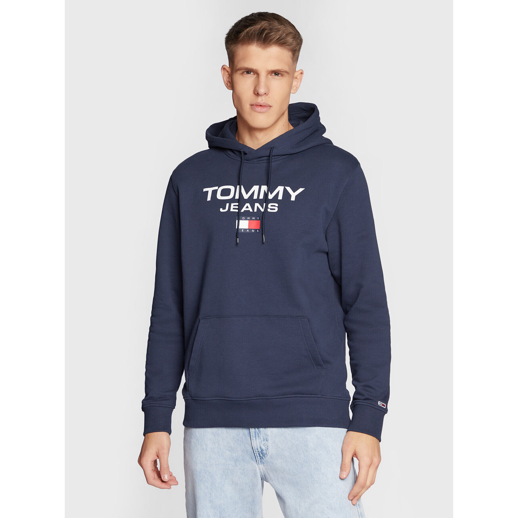 Tommy Jeans Pulóver Entry DM0DM15692 Sötétkék Regular Fit - Pepit.hu