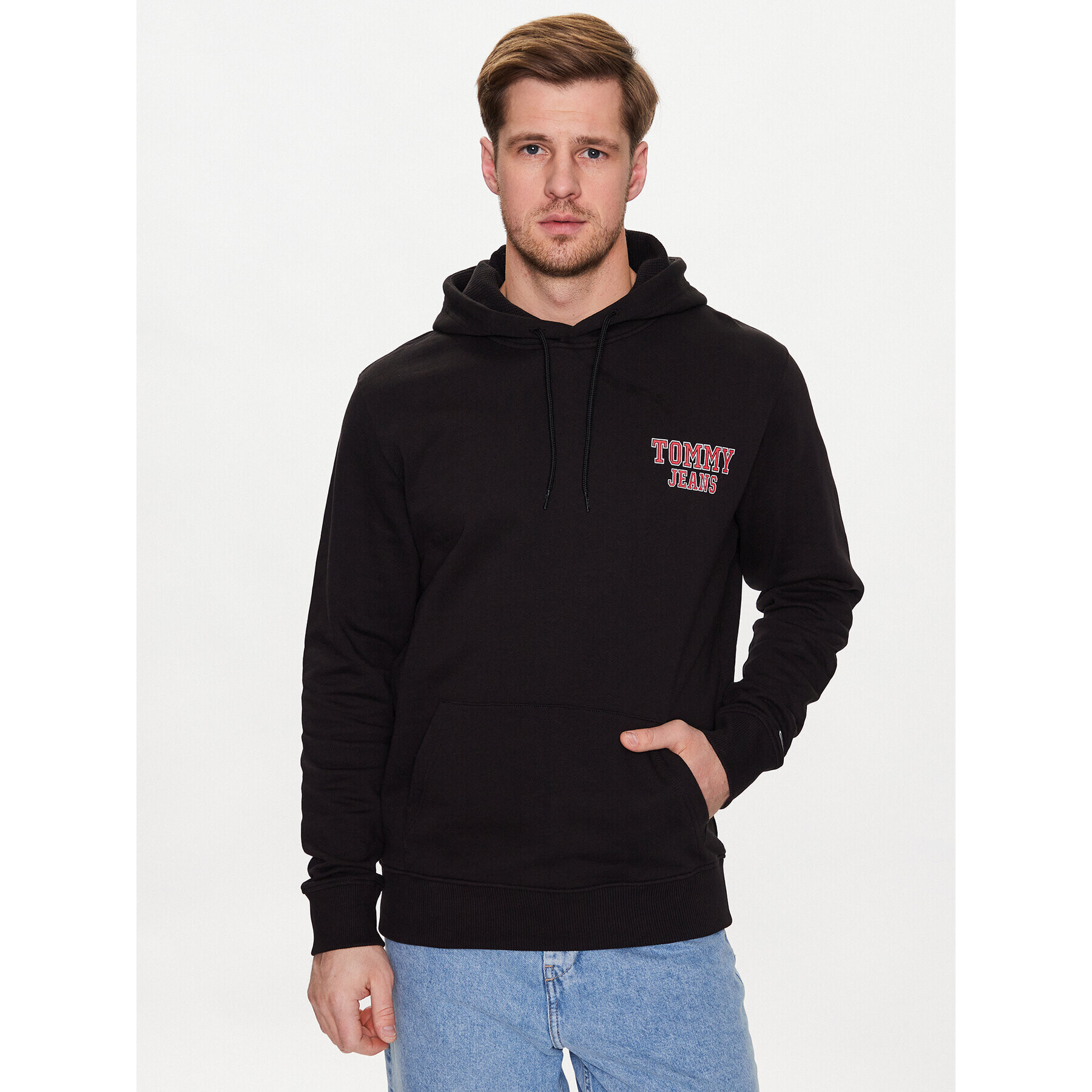 Tommy Jeans Pulóver Entry Graphic DM0DM16365 Fekete Regular Fit - Pepit.hu