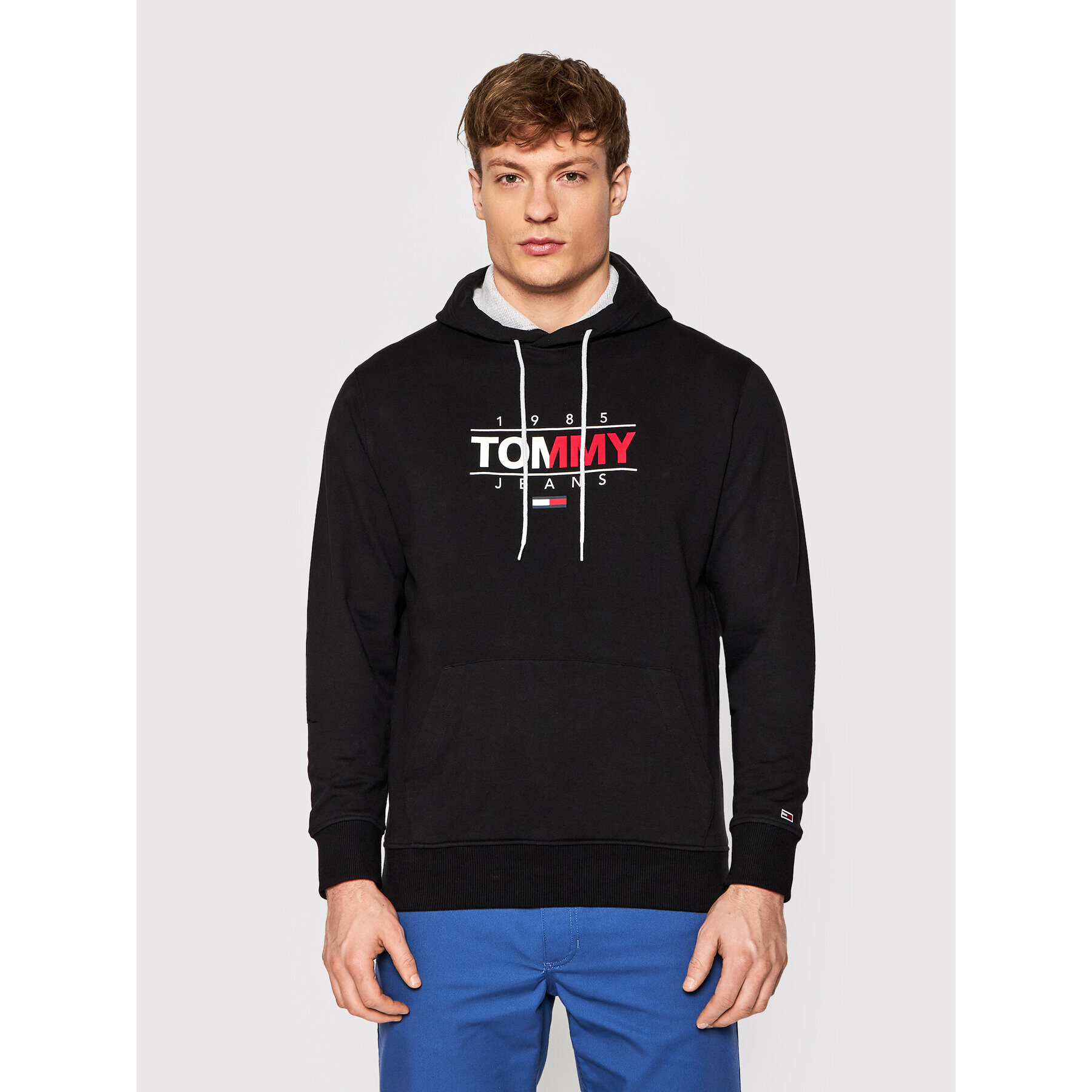 Tommy Jeans Pulóver Essential Graphic DM0DM11630 Fekete Regular Fit - Pepit.hu