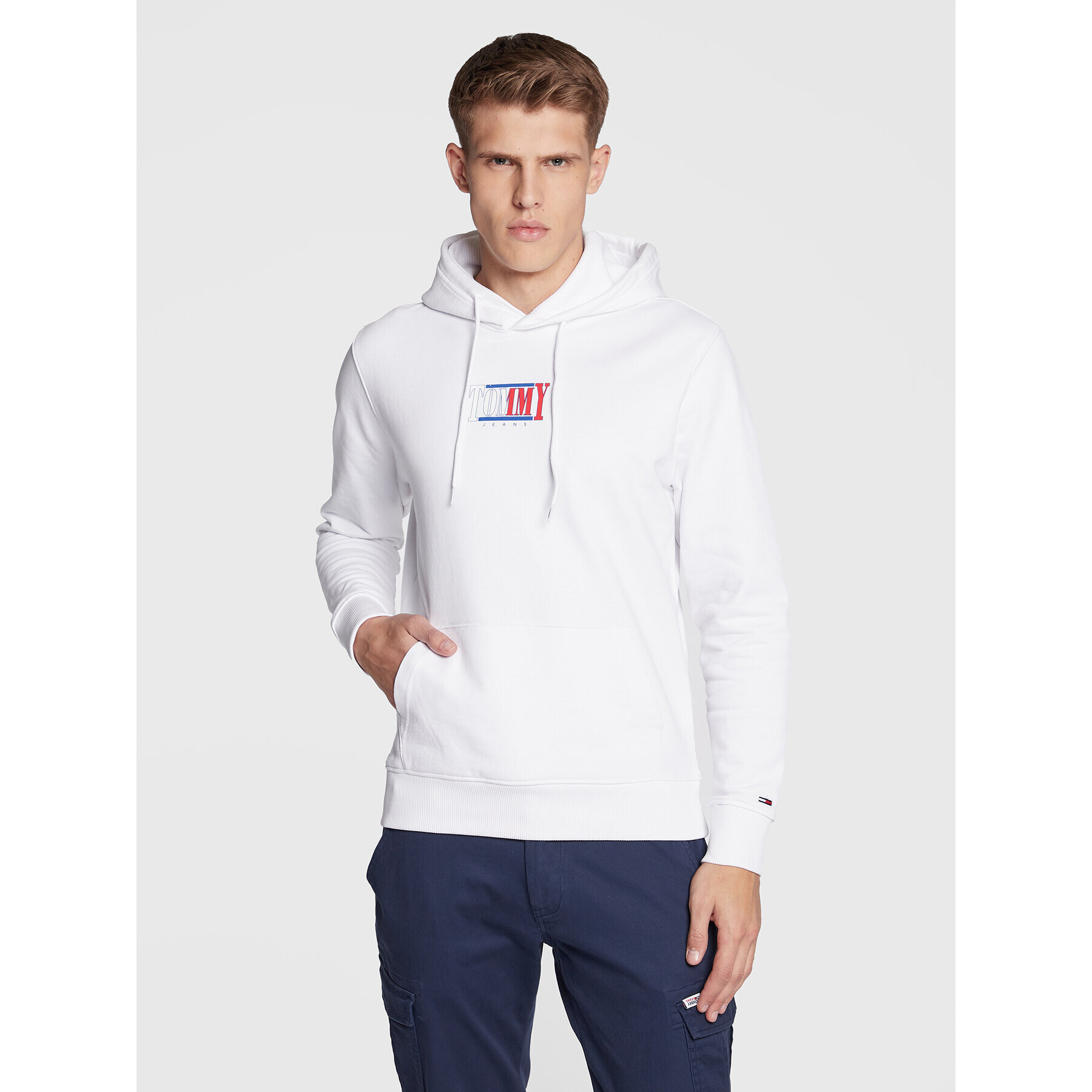 Tommy Jeans Pulóver Essential Graphic DM0DM15006 Fehér Regular Fit - Pepit.hu