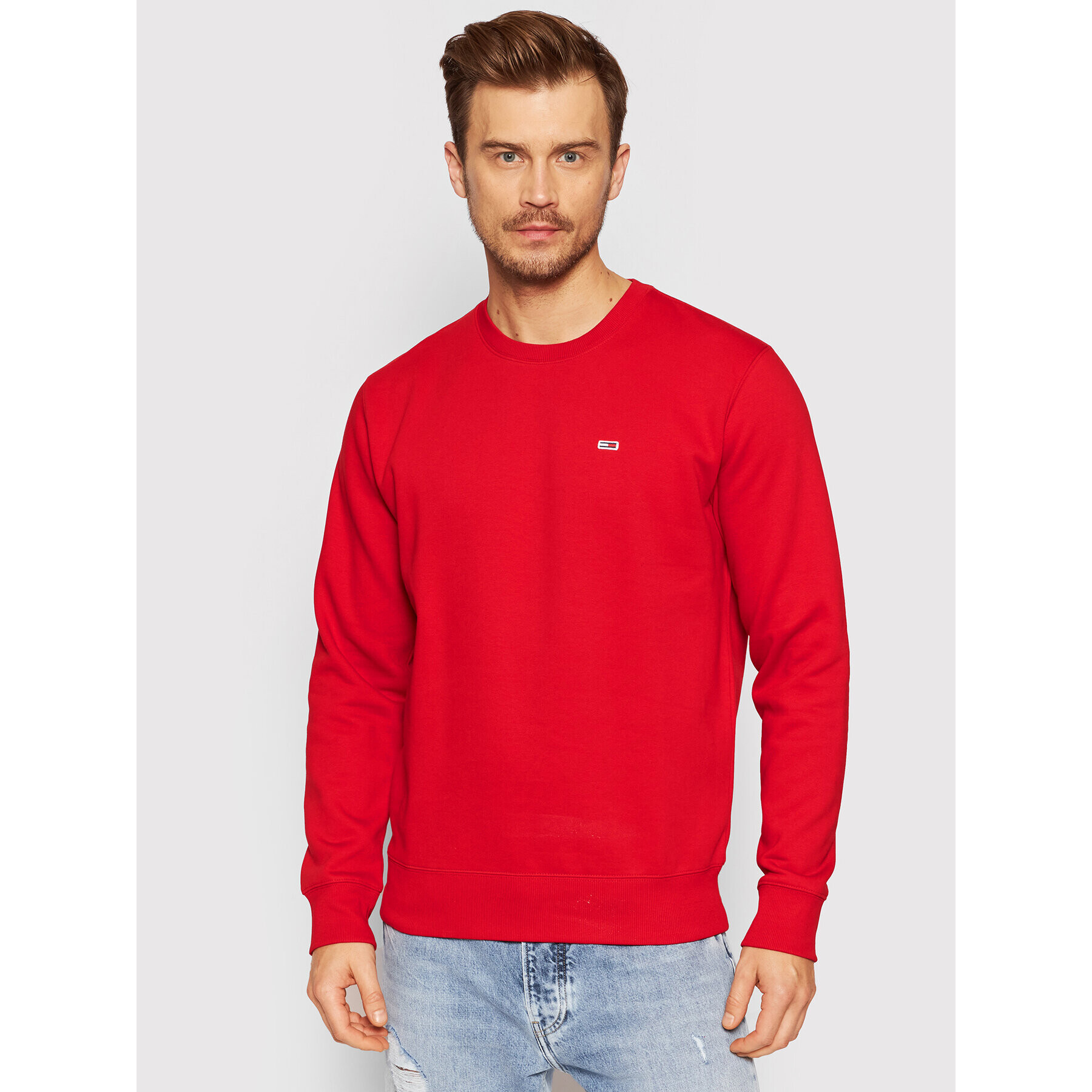 Tommy Jeans Pulóver Fleece DM0DM09591 Piros Regular Fit - Pepit.hu