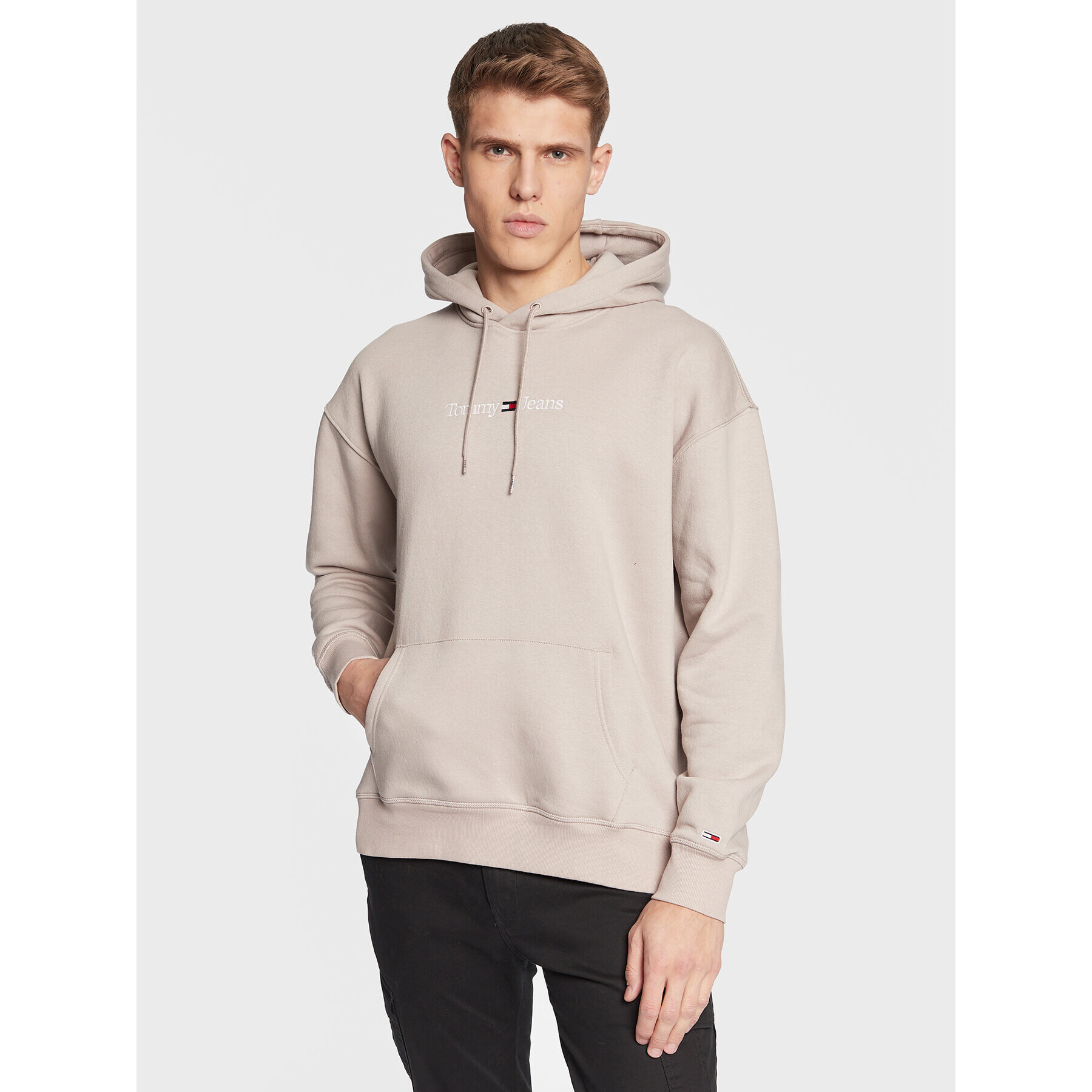 Tommy Jeans Pulóver Linear DM0DM15013 Bézs Regular Fit - Pepit.hu