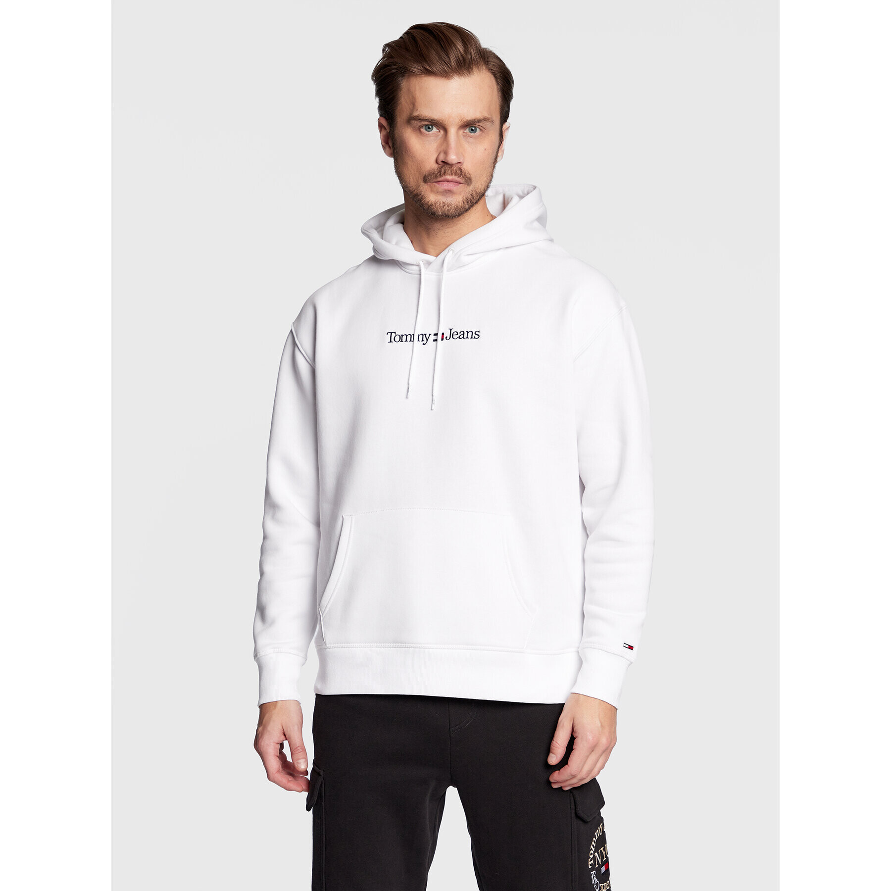 Tommy Jeans Pulóver Linear DM0DM15013 Fehér Regular Fit - Pepit.hu