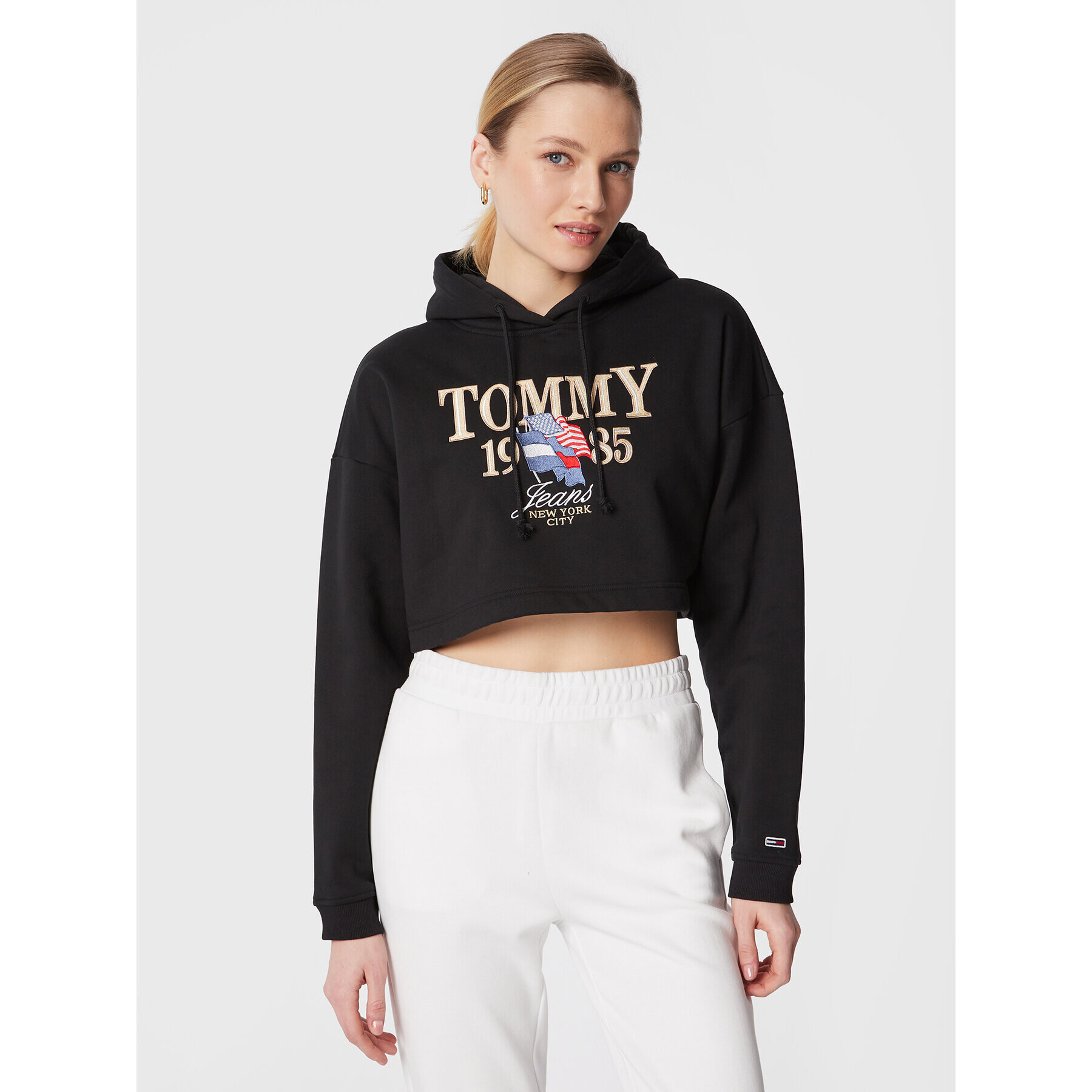 Tommy Jeans Pulóver Luxe 3 DW0DW15061 Fekete Regular Fit - Pepit.hu