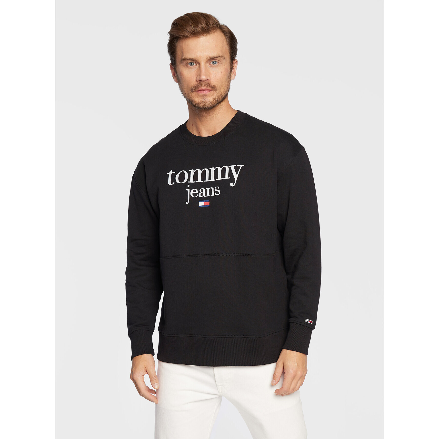 Tommy Jeans Pulóver Modern Corp Logo DM0DM15029 Fekete Regular Fit - Pepit.hu