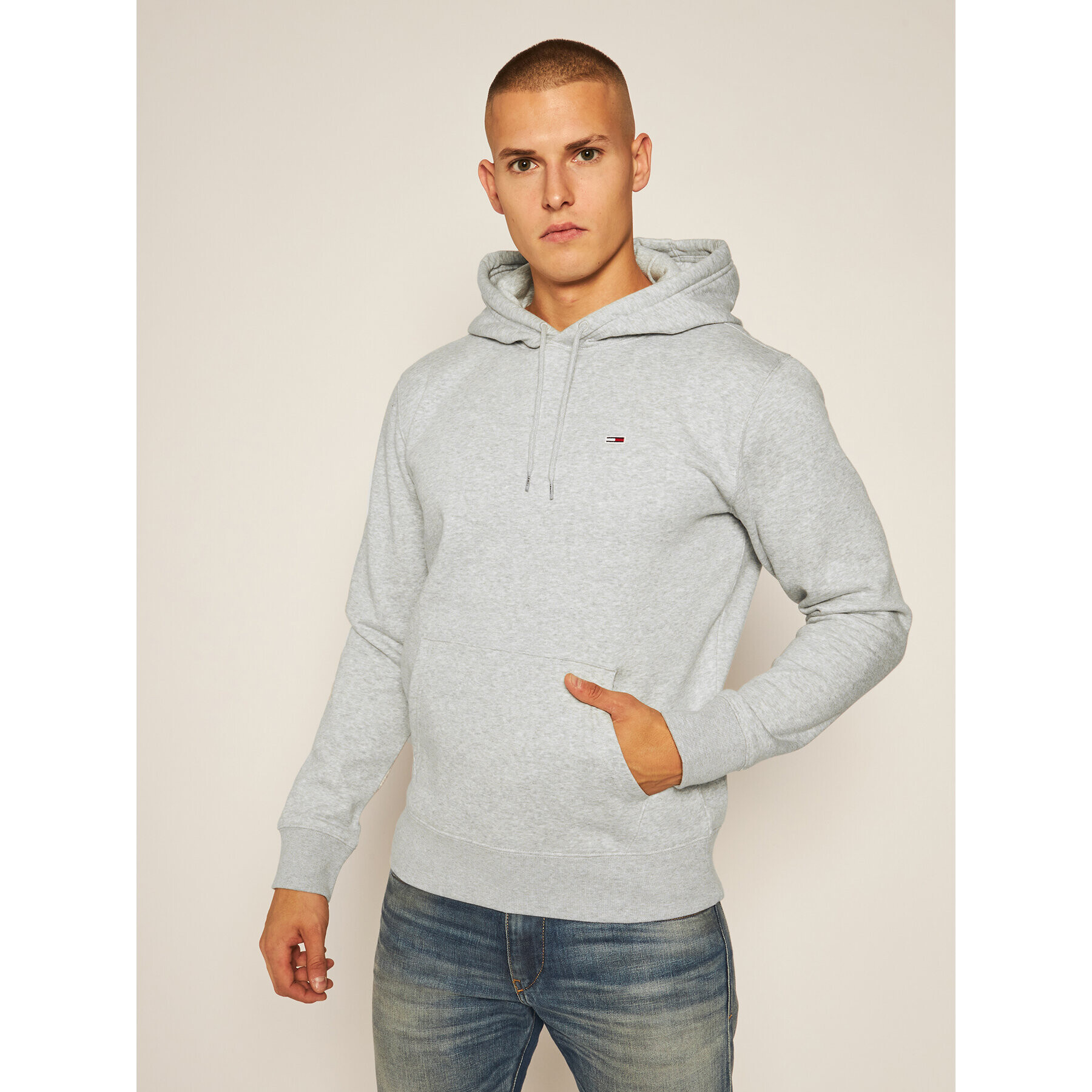 Tommy Jeans Pulóver Regular Fleece DM0DM09593 Szürke Regular Fit - Pepit.hu