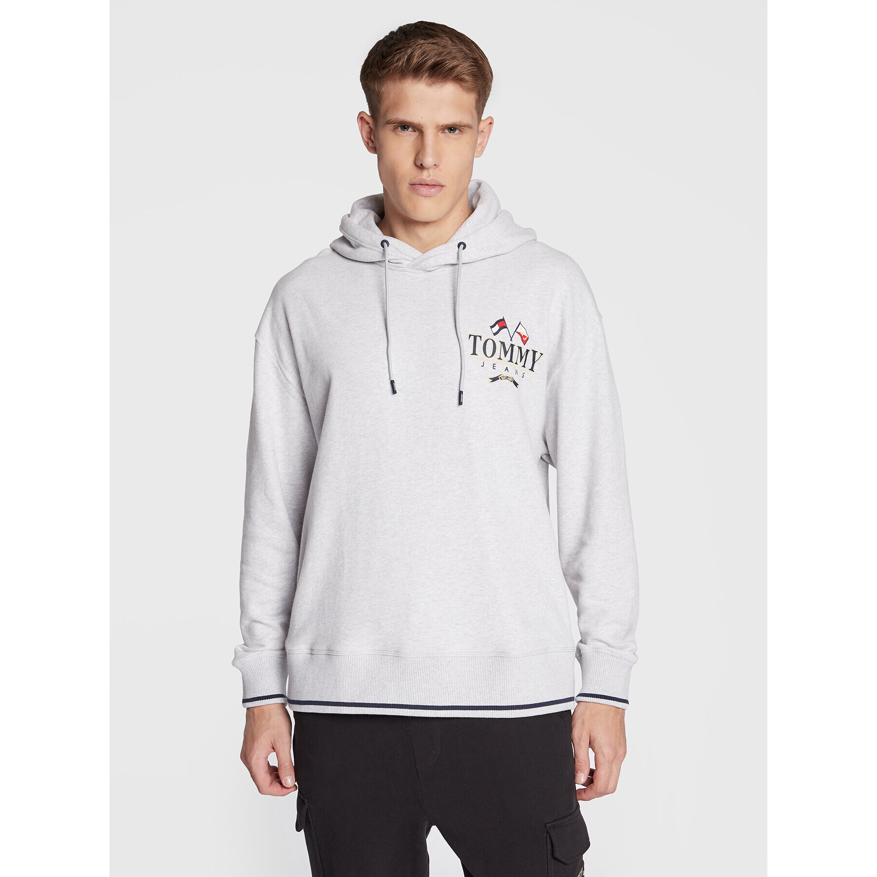 Tommy Jeans Pulóver Skater Prep DM0DM15023 Szürke Relaxed Fit - Pepit.hu