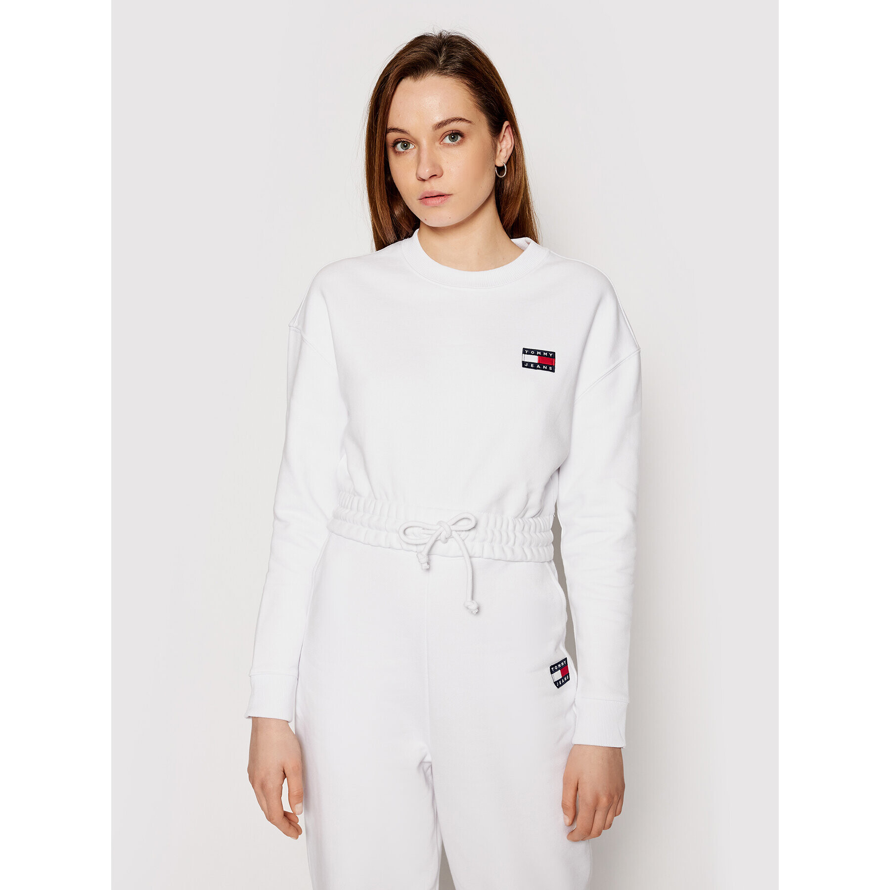 Tommy Jeans Pulóver Super Cropped DW0DW09797 Fehér Regular Fit - Pepit.hu