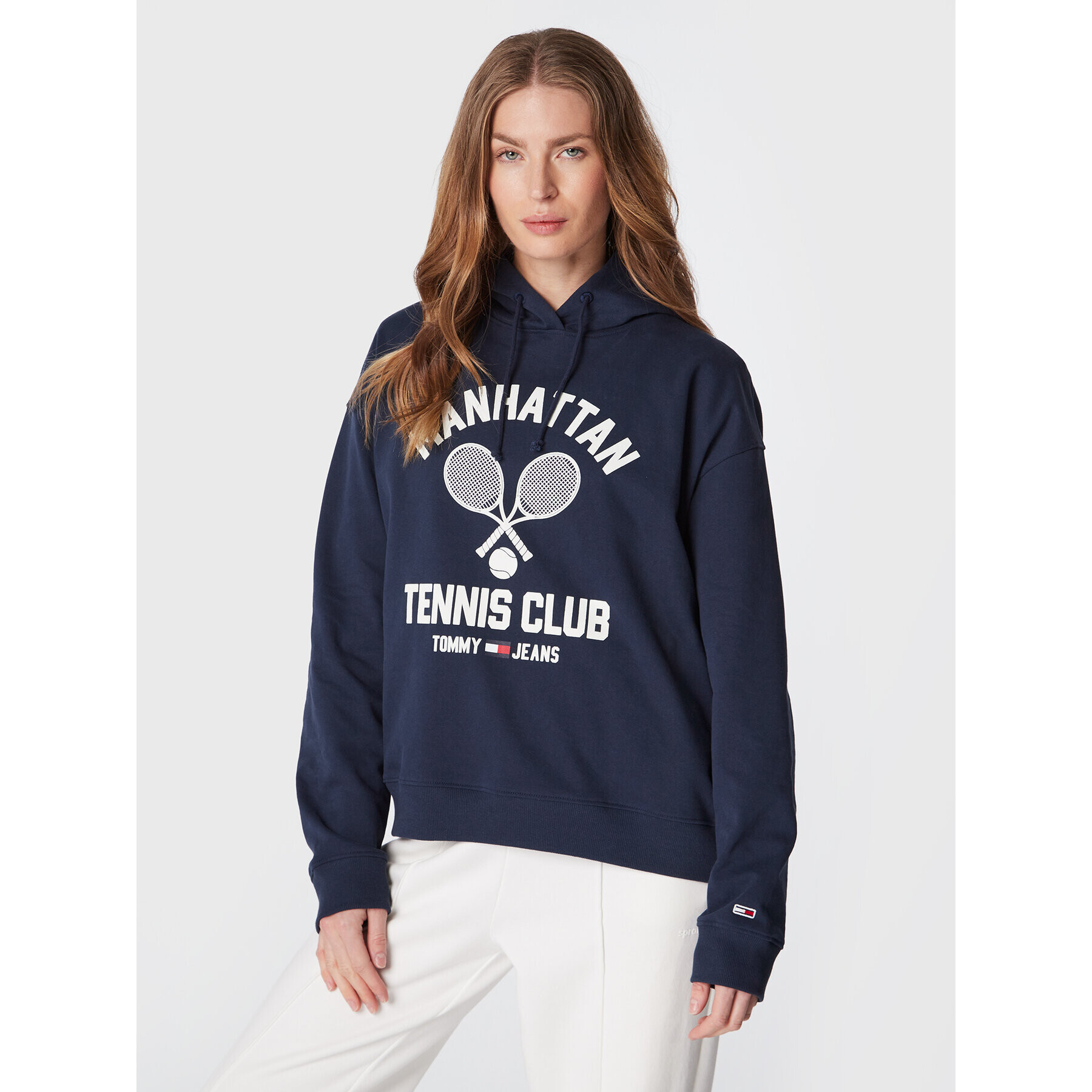 Tommy Jeans Pulóver Tennis Club DW0DW14600 Sötétkék Relaxed Fit - Pepit.hu