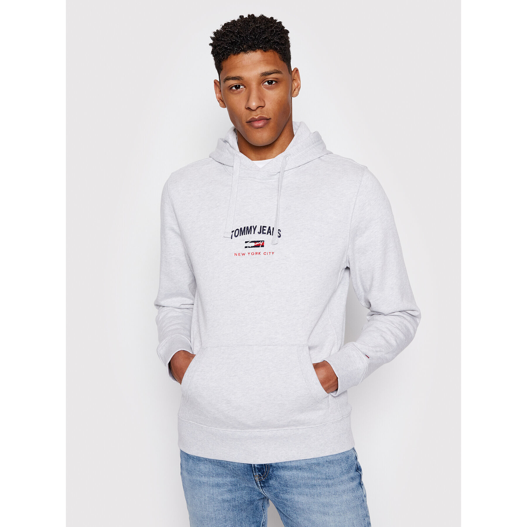 Tommy Jeans Pulóver Timeless DM0DM10208 Szürke Regular Fit - Pepit.hu