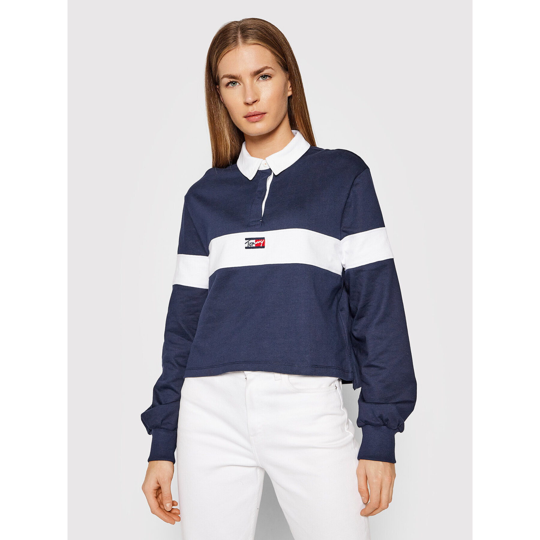 Tommy Jeans Pulóver Tiny Tommy DW0DW10990 Sötétkék Regular Fit - Pepit.hu