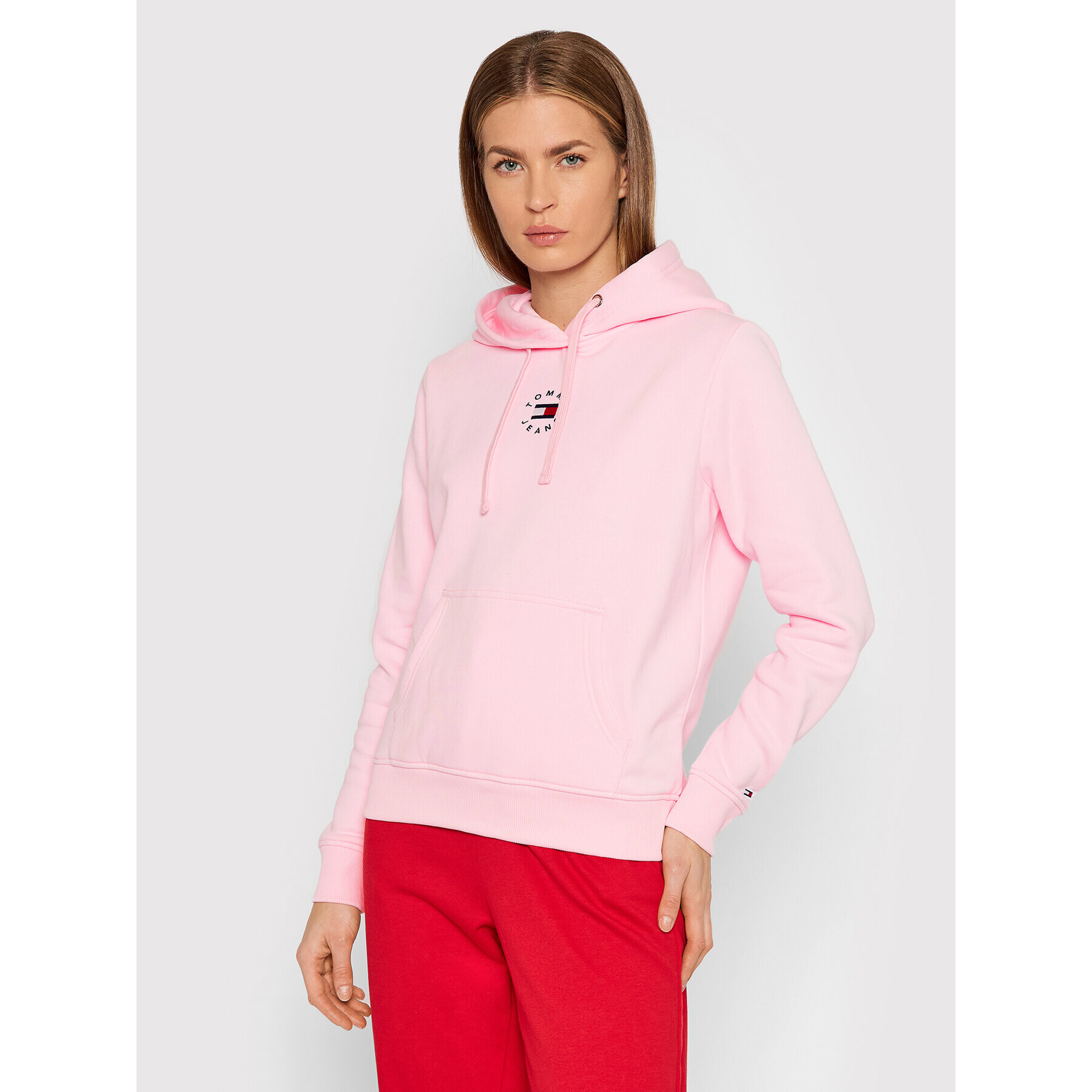 Tommy Jeans Pulóver Tiny Tommy DW0DW11351 Rózsaszín Regular Fit - Pepit.hu