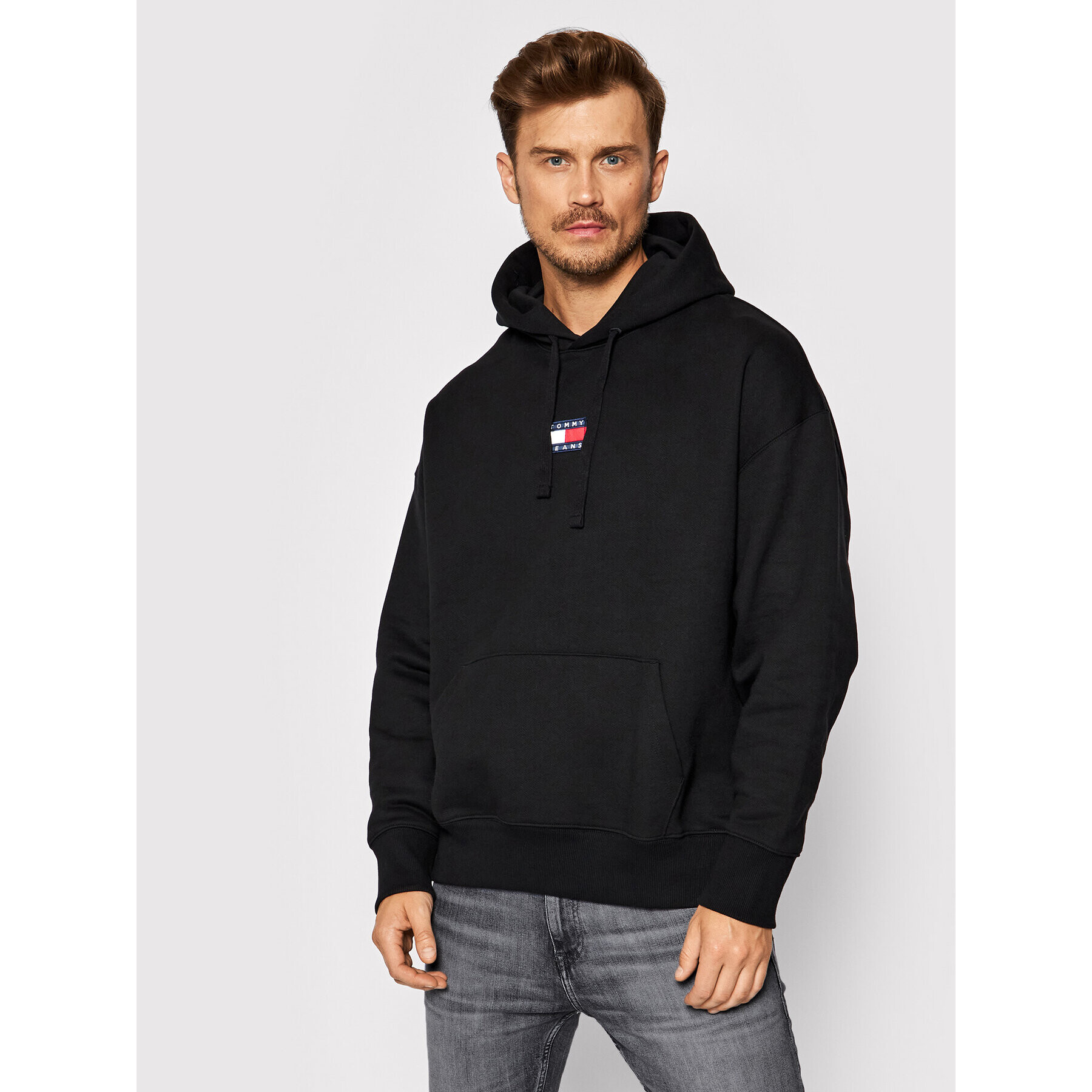 Tommy Jeans Pulóver Tjm Badge DM0DM10904 Fekete Regular Fit - Pepit.hu