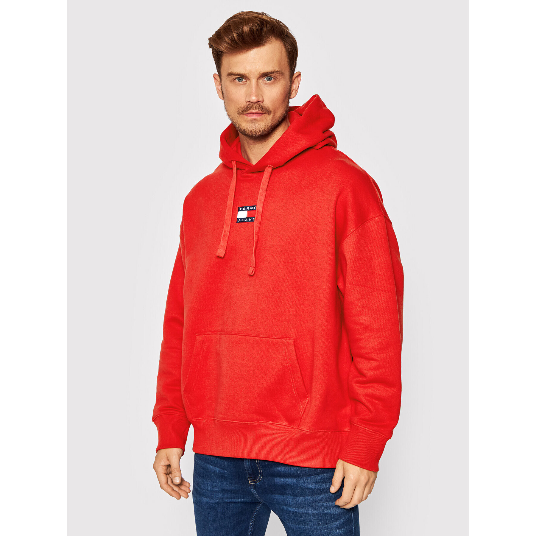 Tommy Jeans Pulóver Tjm Badge DM0DM10904 Piros Regular Fit - Pepit.hu