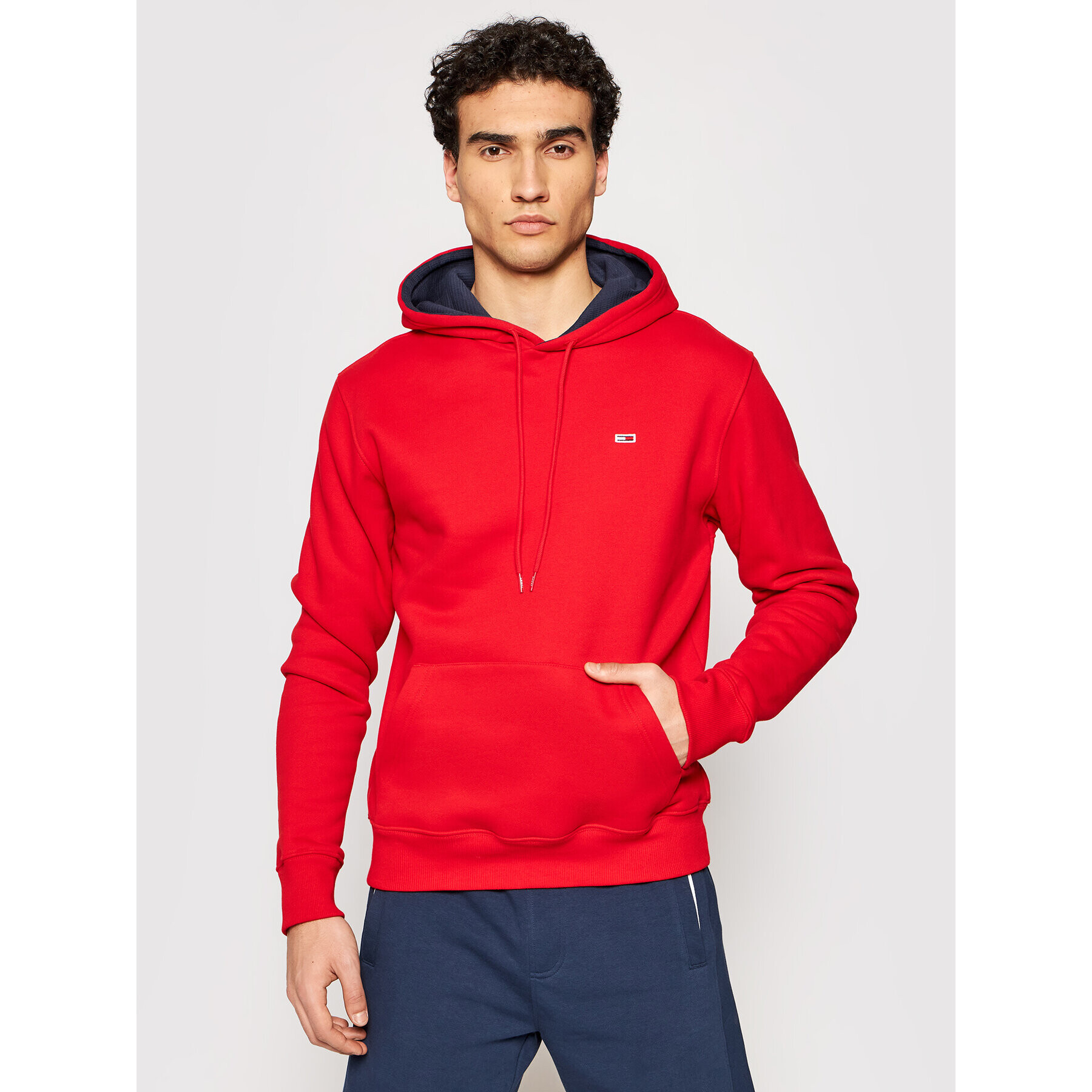 Tommy Jeans Pulóver Tjm Essential Script DM0DM10211 Piros Regular Fit - Pepit.hu