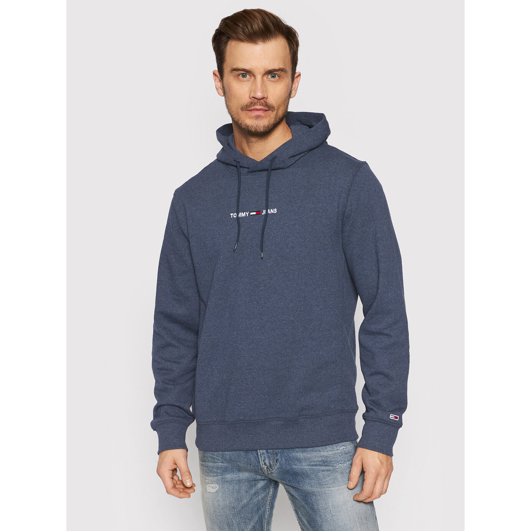 Tommy Jeans Pulóver Tjm Straight Logo DM0DM11632 Sötétkék Regular Fit - Pepit.hu