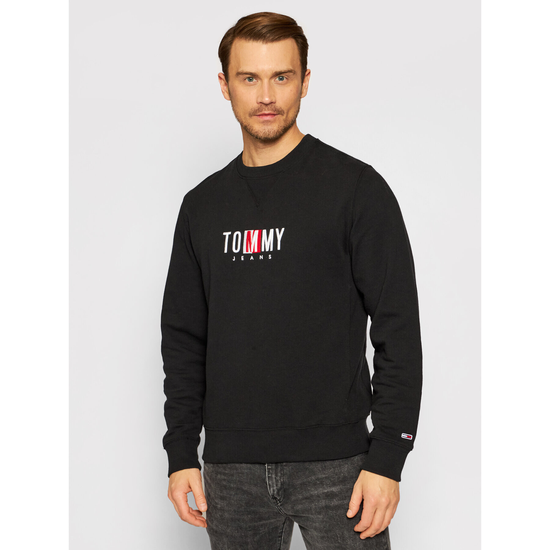 Tommy Jeans Pulóver Tjm Timeless Crew 2 DM0DM10207 Fekete Relaxed Fit - Pepit.hu