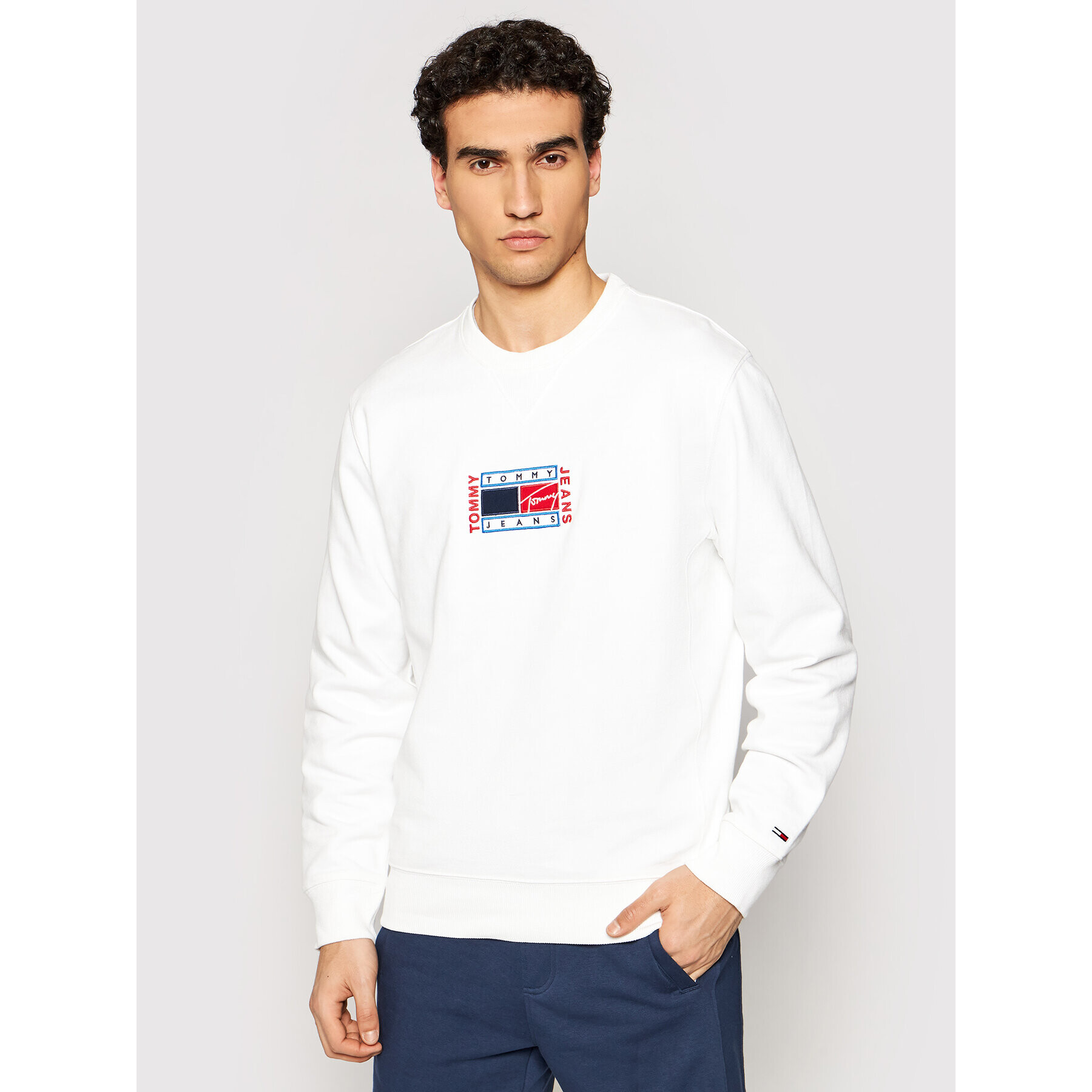 Tommy Jeans Pulóver Tjm Timeless DM0DM10635 Fehér Regular Fit - Pepit.hu