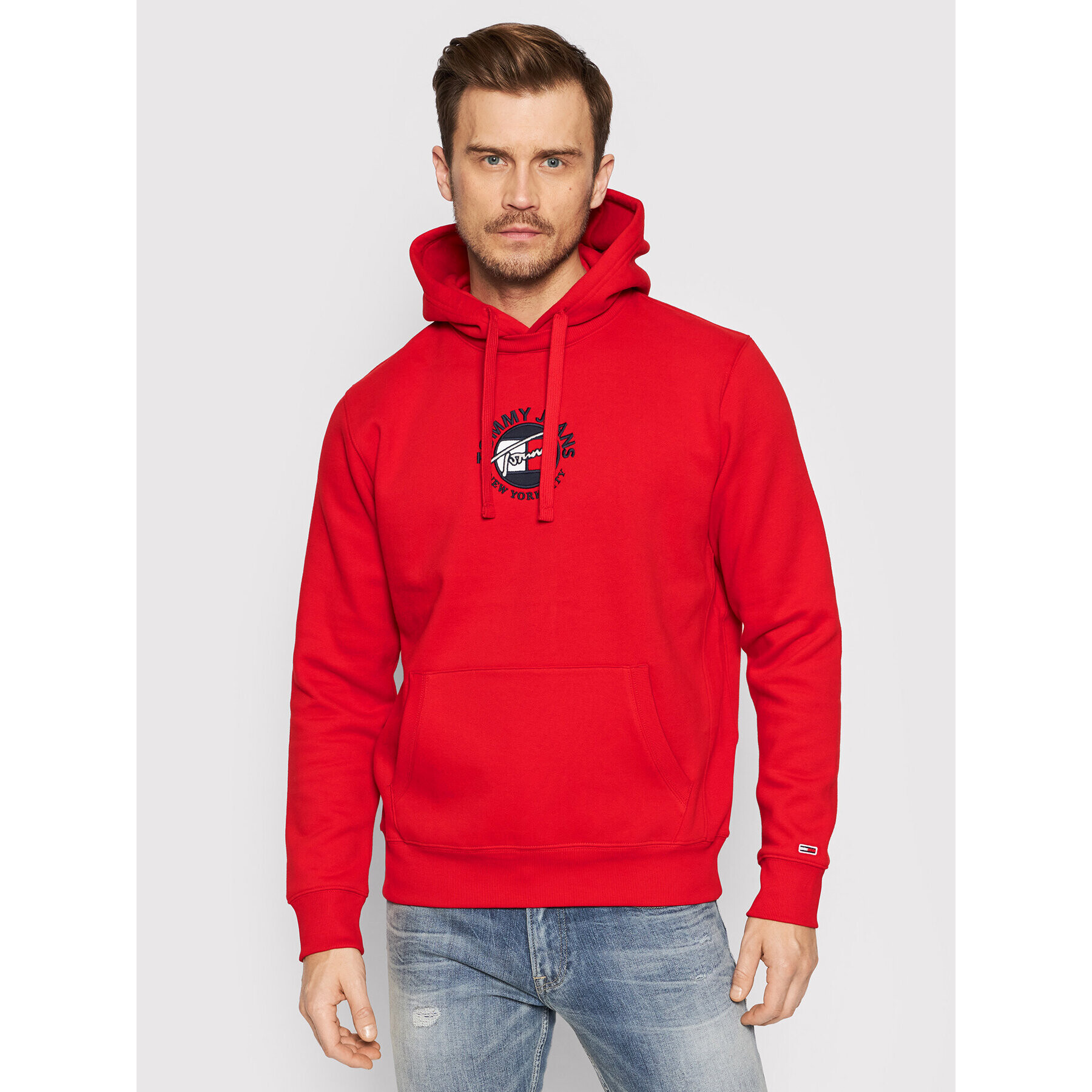 Tommy Jeans Pulóver Tjm Timeless DM0DM11628 Piros Regular Fit - Pepit.hu