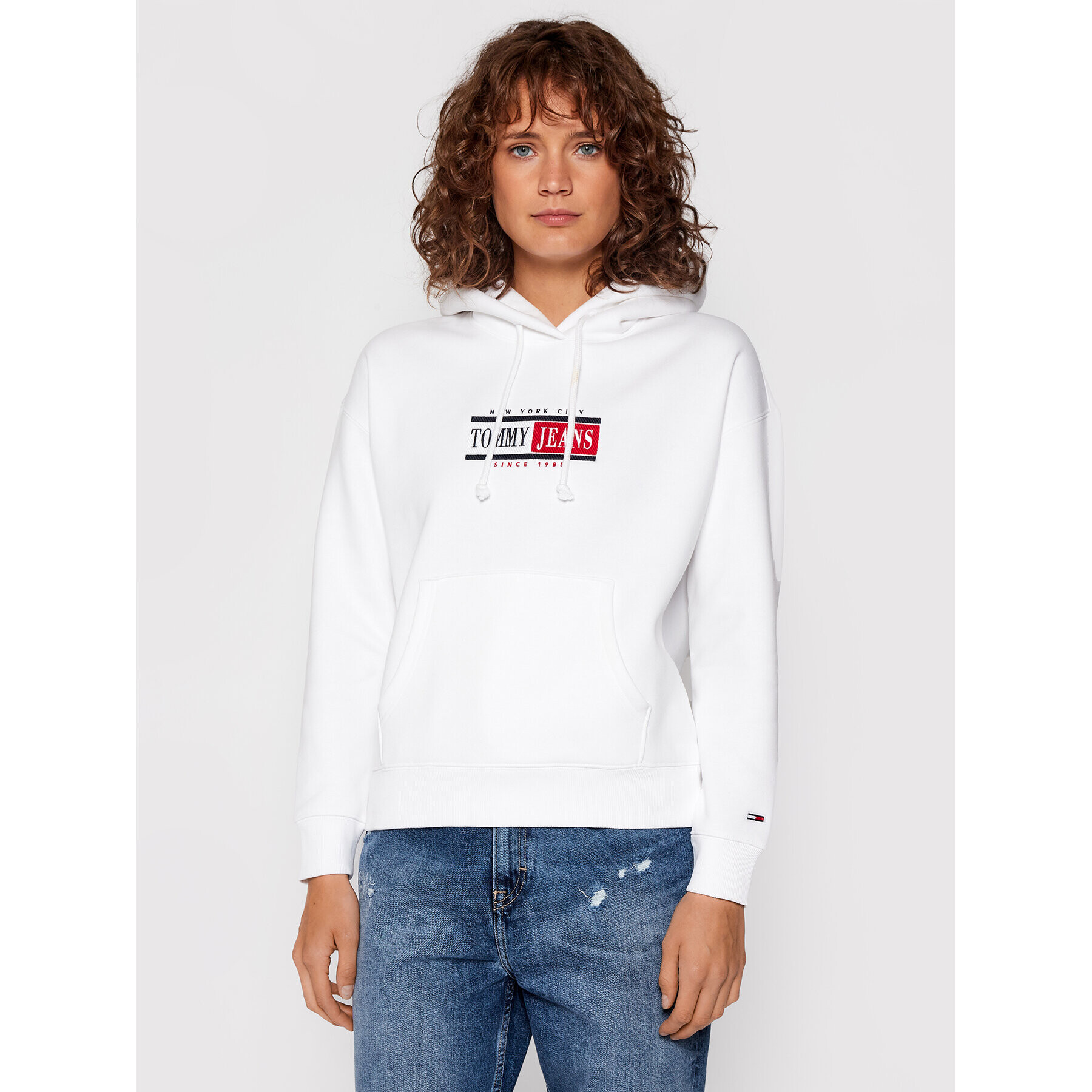 Tommy Jeans Pulóver Tjw Timeless DW0DW11055 Fehér Regular Fit - Pepit.hu