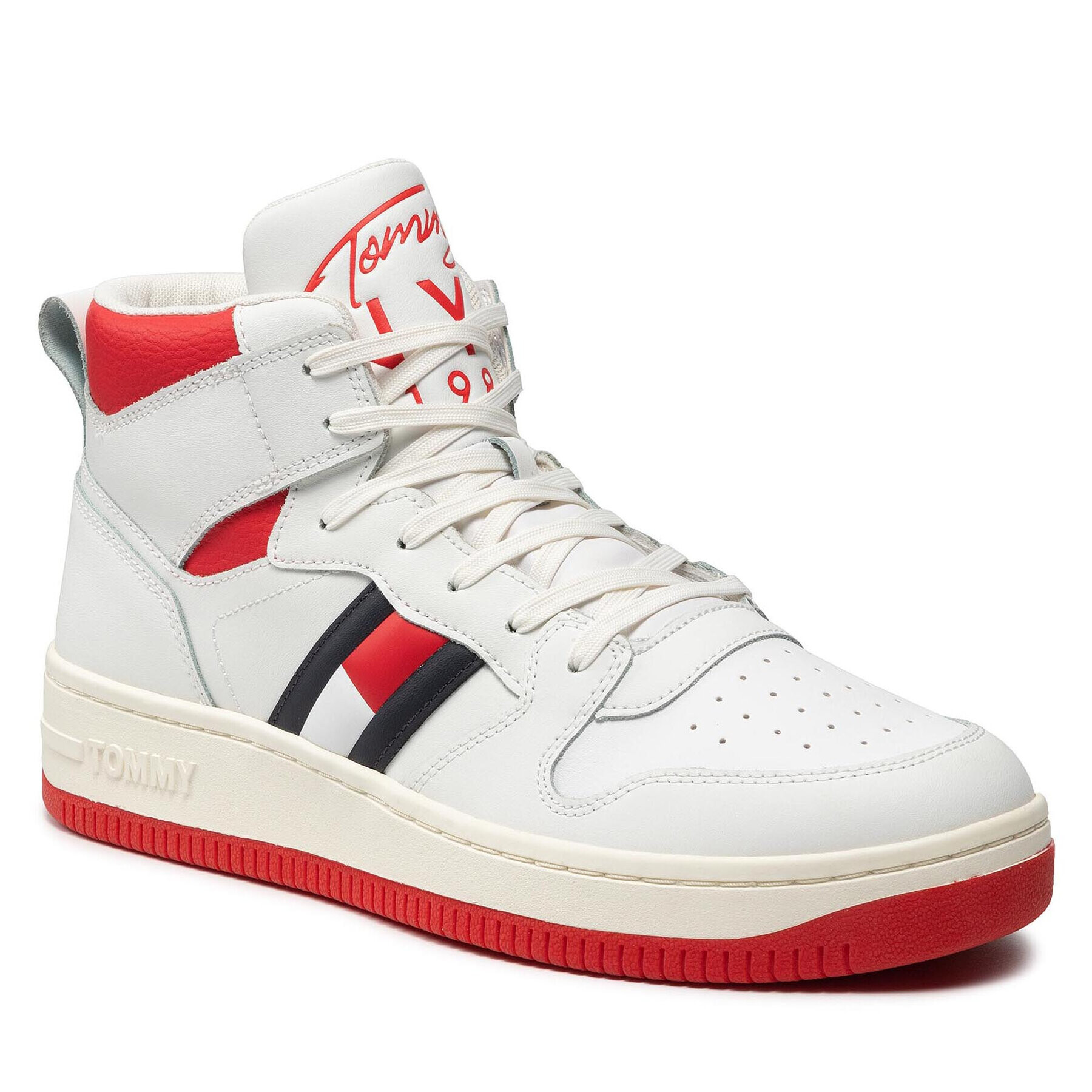 Tommy Jeans Sportcipő Basket High Cupsole Tjm Leather EM0EM00811 Fehér - Pepit.hu