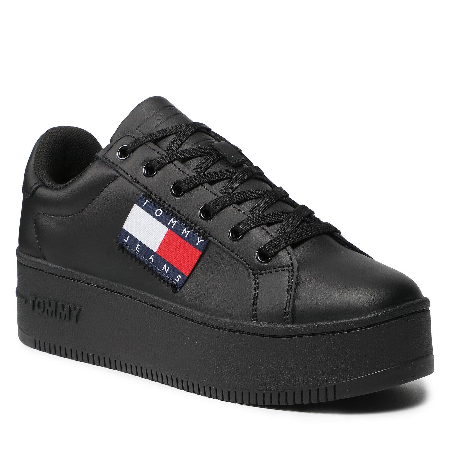 Tommy Jeans Sportcipő Flatform Flag Branding Sneaker EN0EN01504 Fekete - Pepit.hu