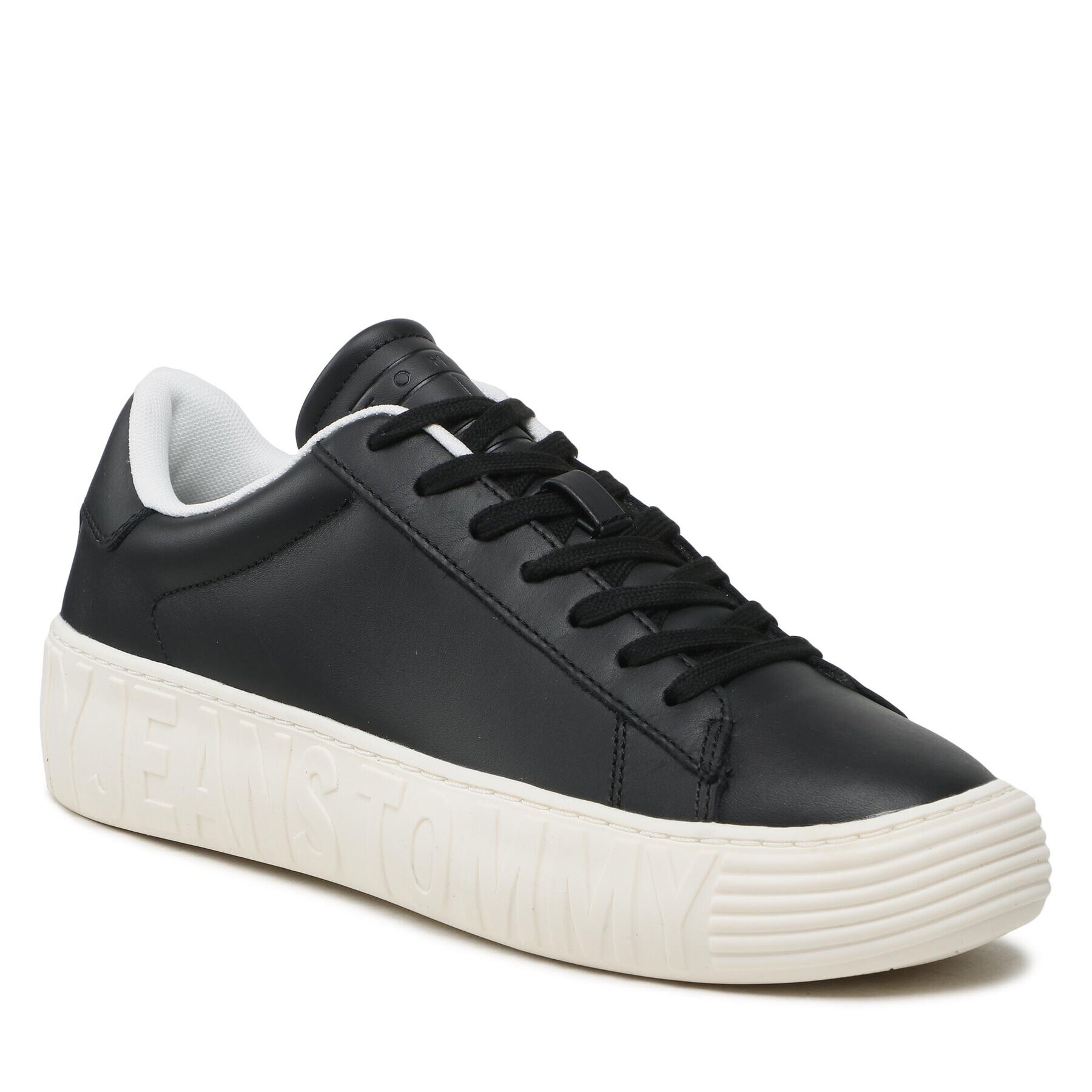 Tommy Jeans Sportcipő Leather Outsole EM0EM01213 Fekete - Pepit.hu