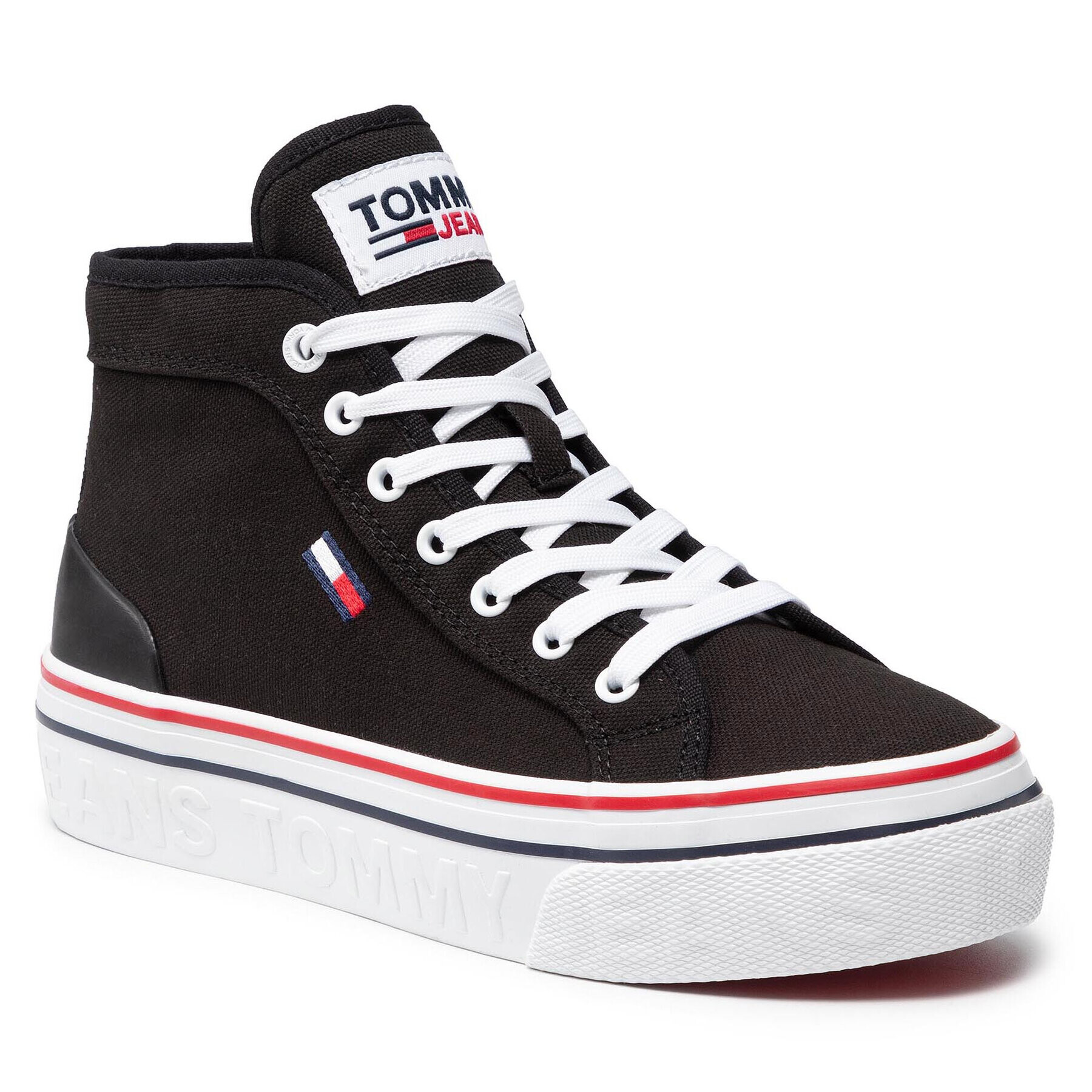 Tommy Jeans Sportcipő Mid Flatform EN0EN01414 Fekete - Pepit.hu