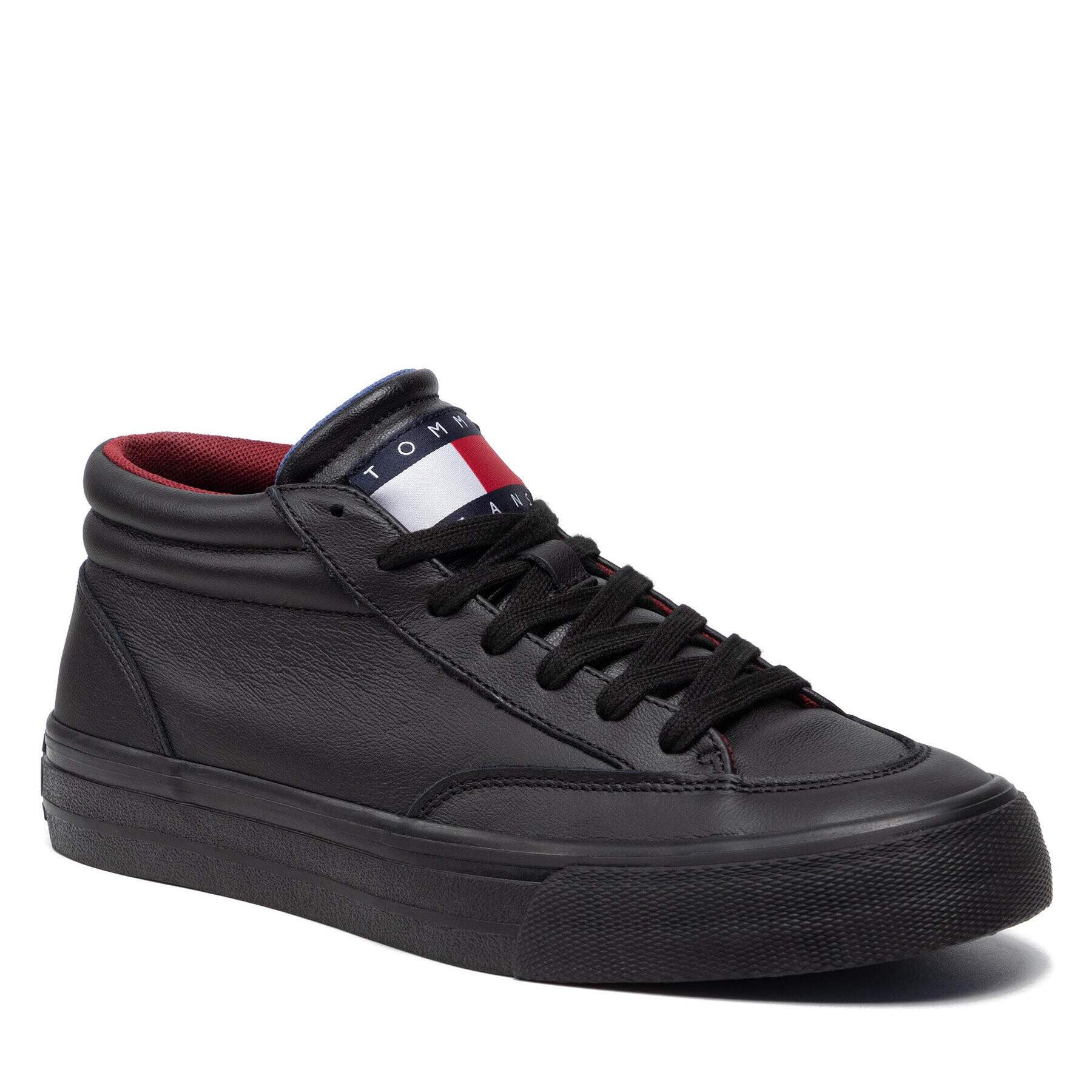 Tommy Jeans Sportcipő Mid Skate Leather Vulc EM0EM00884 Fekete - Pepit.hu