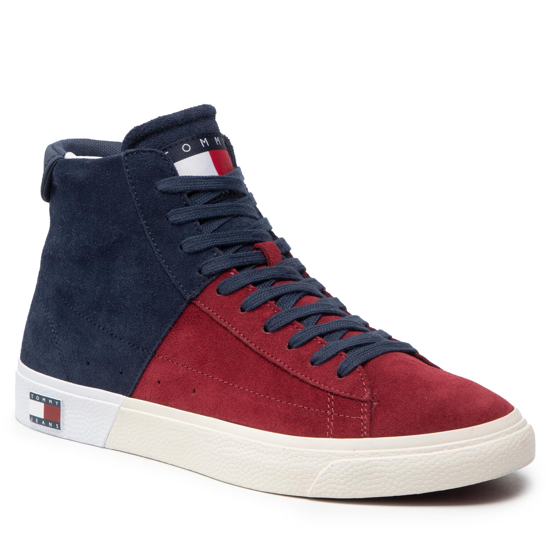 Tommy Jeans Sportcipő Retro Mid Vulc Varsity EM0EM00887 Bordó - Pepit.hu