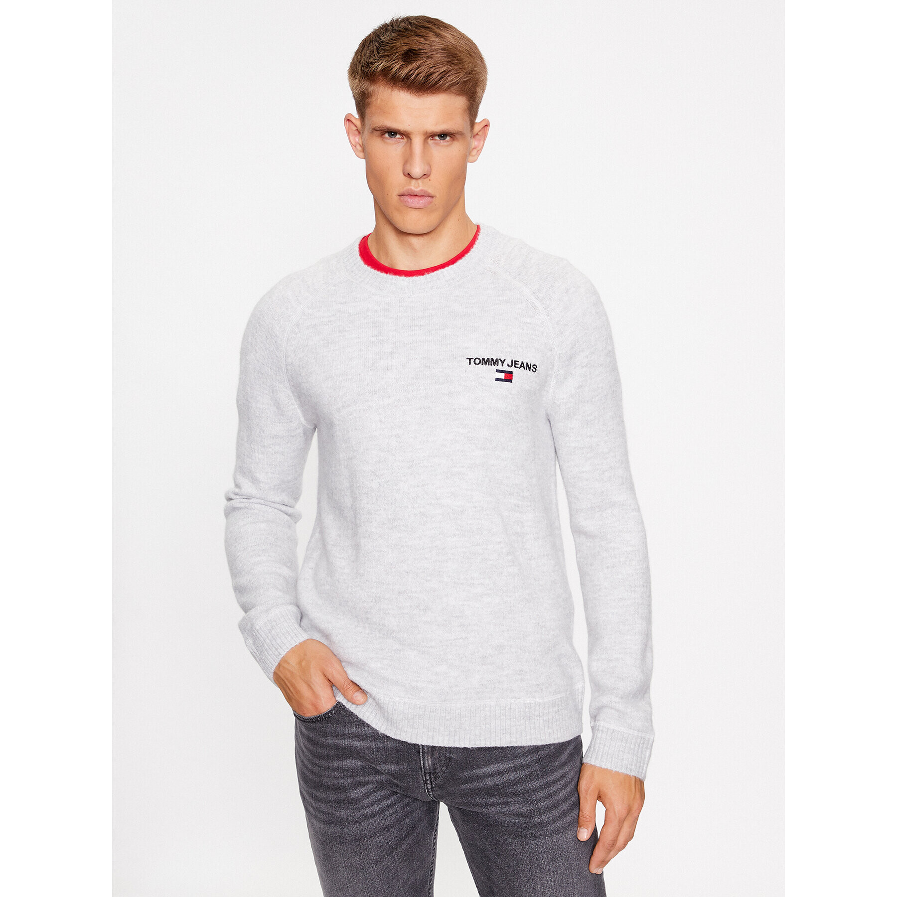 Tommy Jeans Sweater DM0DM17756 Szürke Regular Fit - Pepit.hu