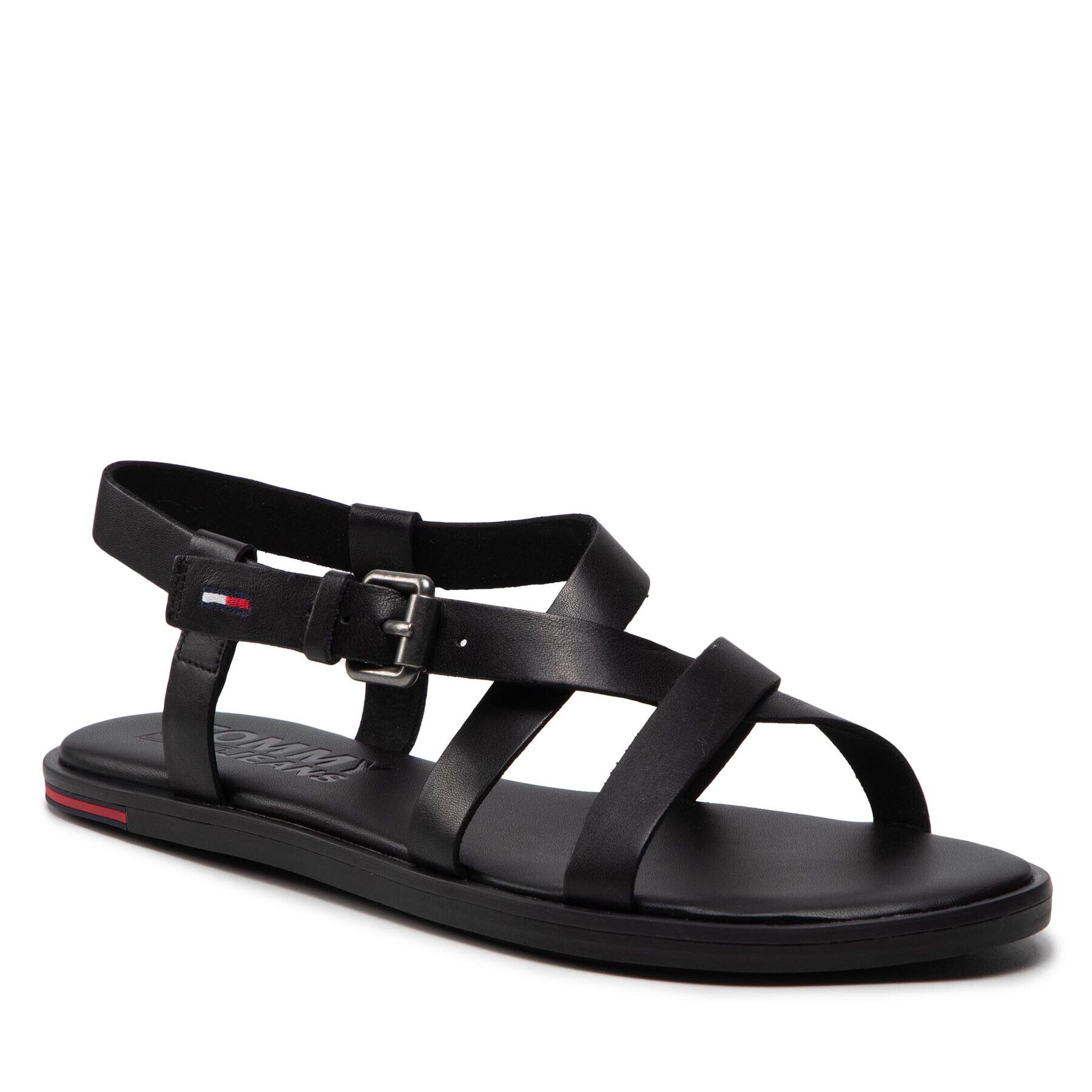 Tommy Jeans Szandál Leather Sandal EN0EN01809 Fekete - Pepit.hu