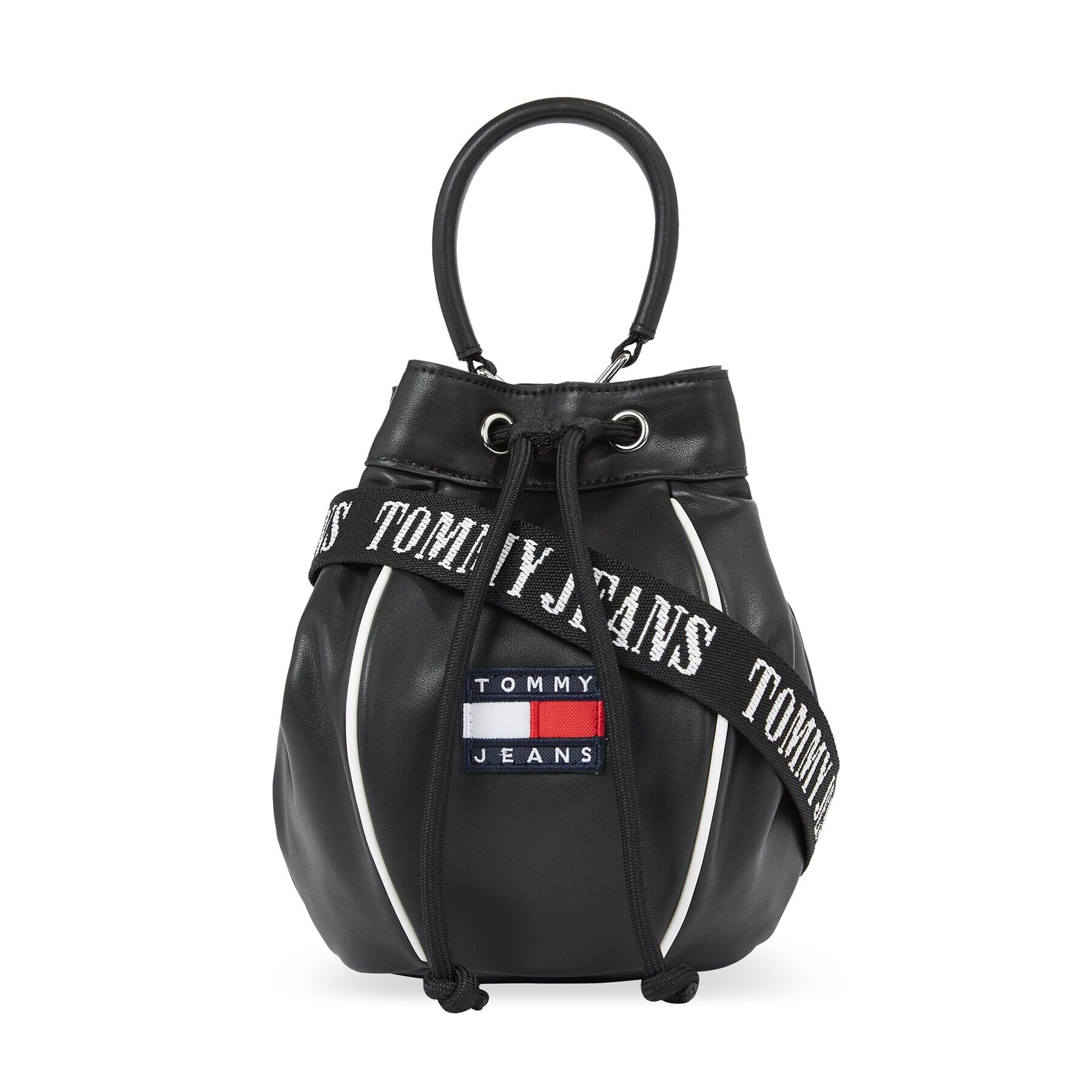 Tommy Jeans Táska Tjw Heritage Bucket Bag AW0AW15437 Fekete - Pepit.hu