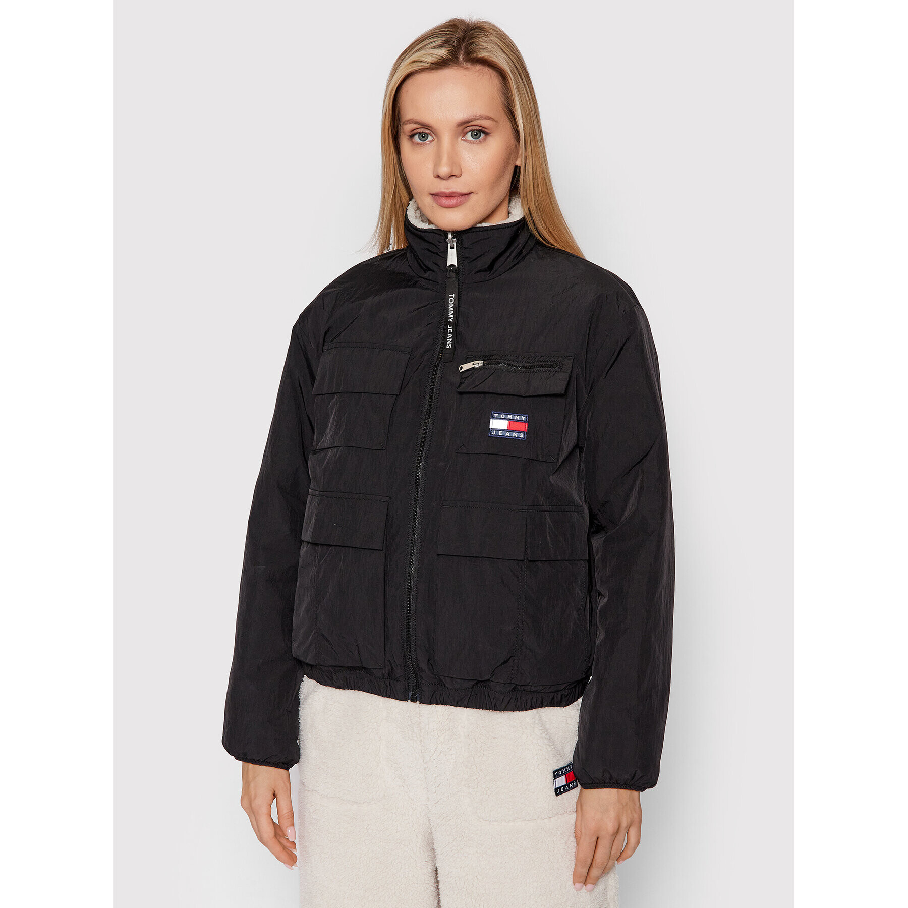 Tommy Jeans Télikabát Reversible Sherpa DW0DW11834 Bézs Regular Fit - Pepit.hu