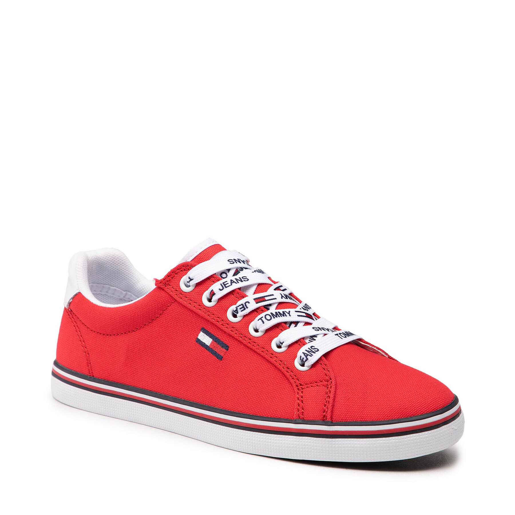 Tommy Jeans Teniszcipő Essential Lace Up Sneaker EN0EN00786 Piros - Pepit.hu