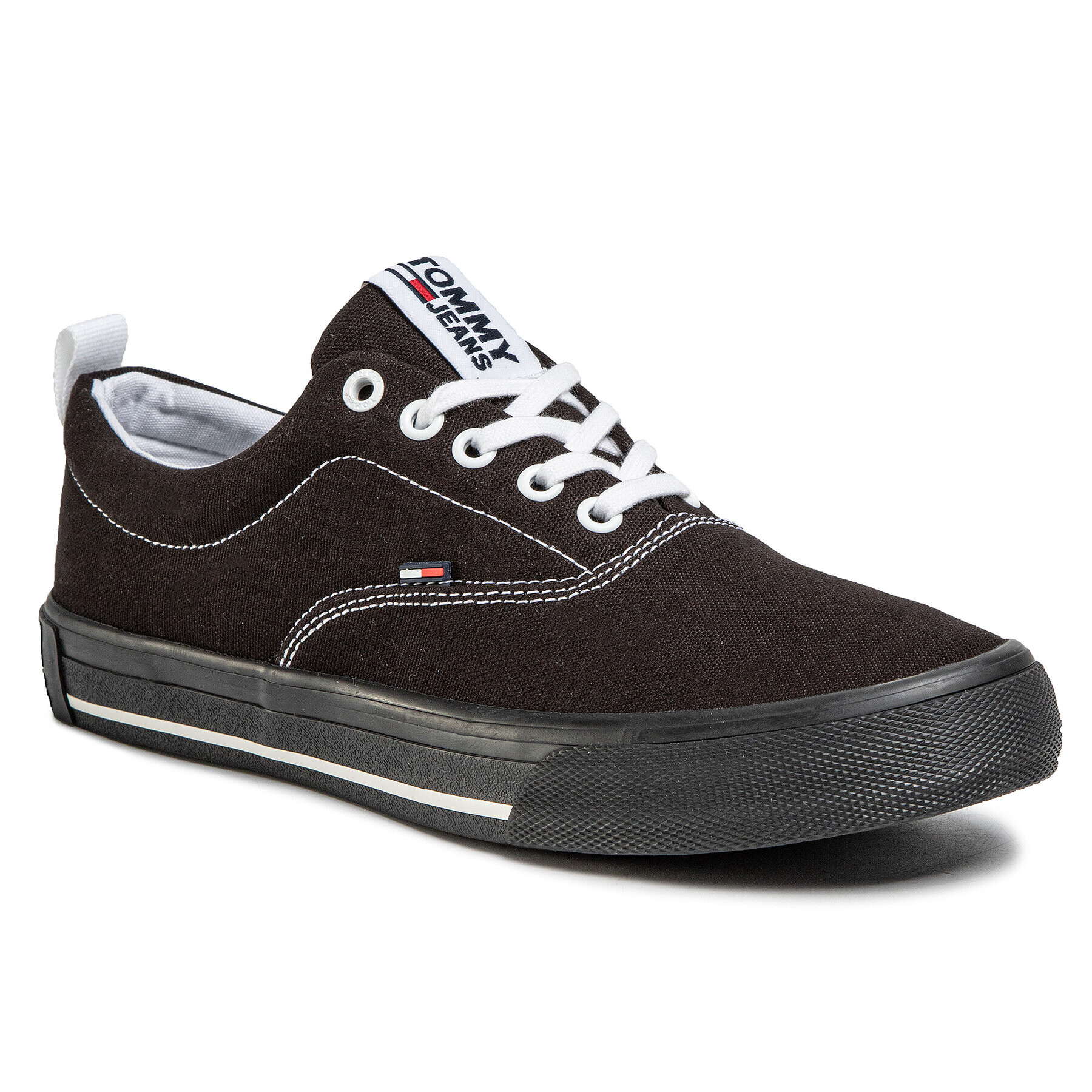 Tommy Jeans Teniszcipő Lowcut Essential Sneaker EN0EN00794 Fekete - Pepit.hu