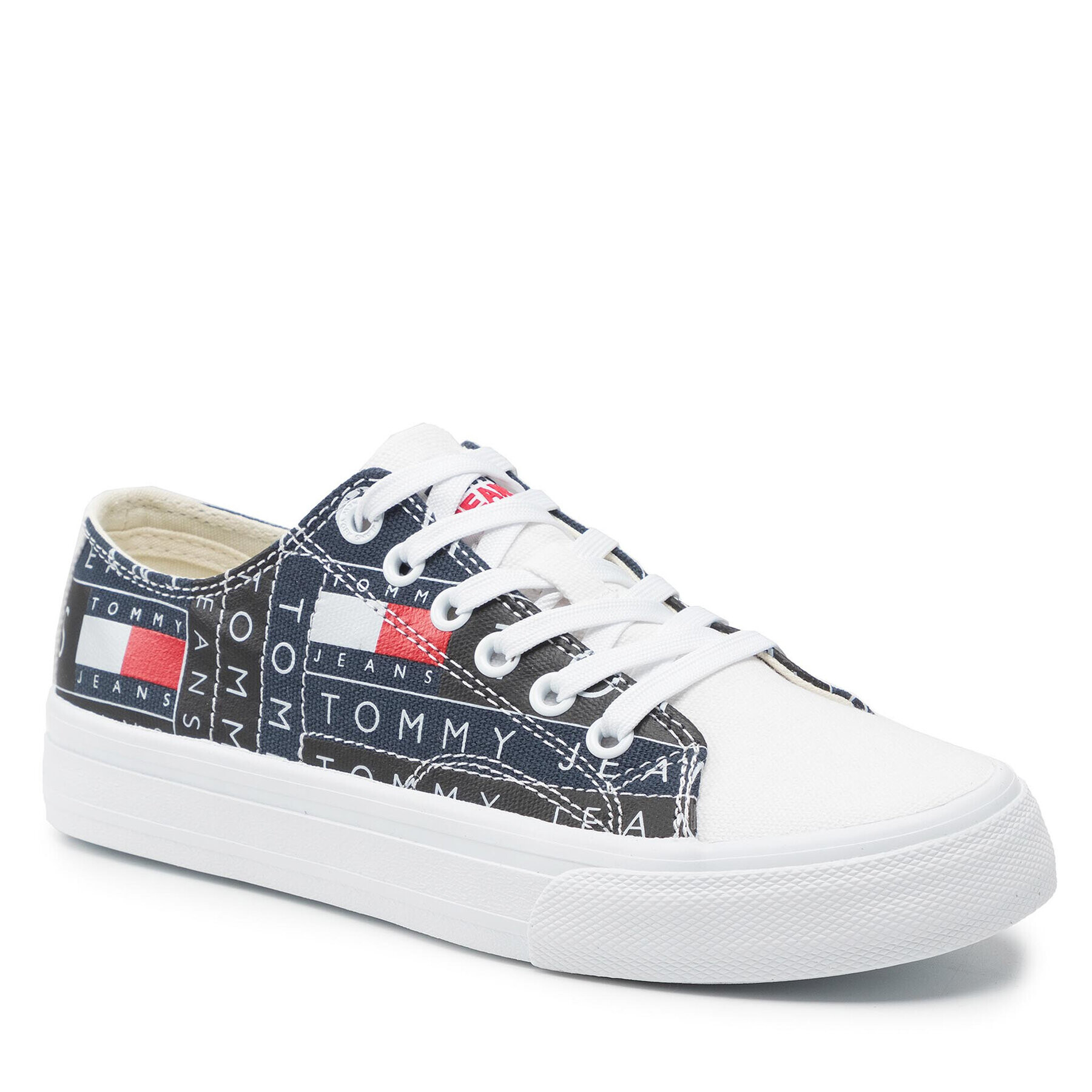 Tommy Jeans Teniszcipő Print Sneaker EN0EN01498 Sötétkék - Pepit.hu