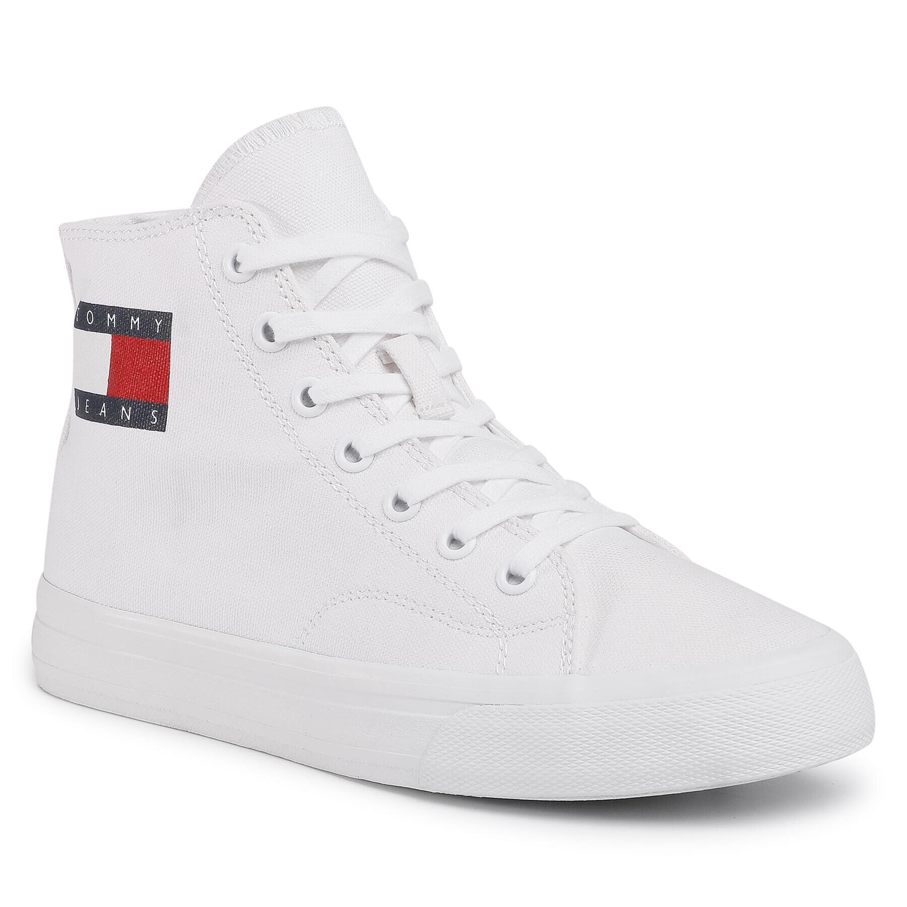 Tommy Jeans Teniszcipő Wmns Mid Cut Lace Up Vulc EN0EN00937 Fehér - Pepit.hu