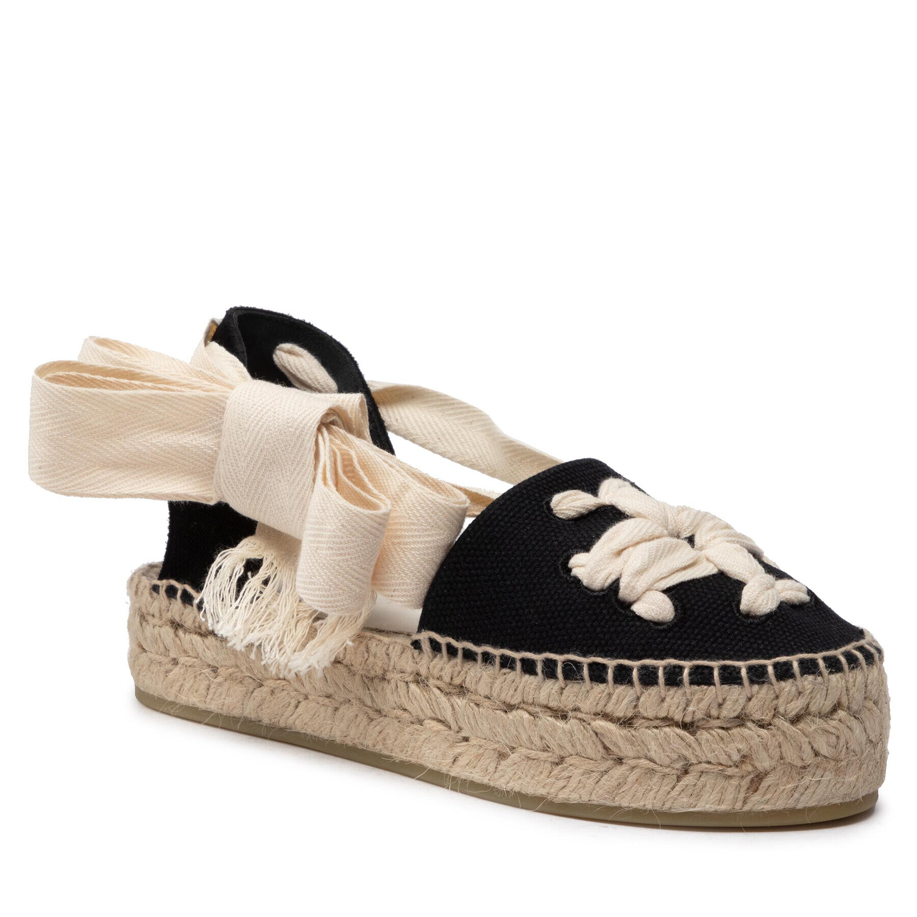 Tory Burch Espadrilles Woven Double Espadrille 140308 Fekete - Pepit.hu