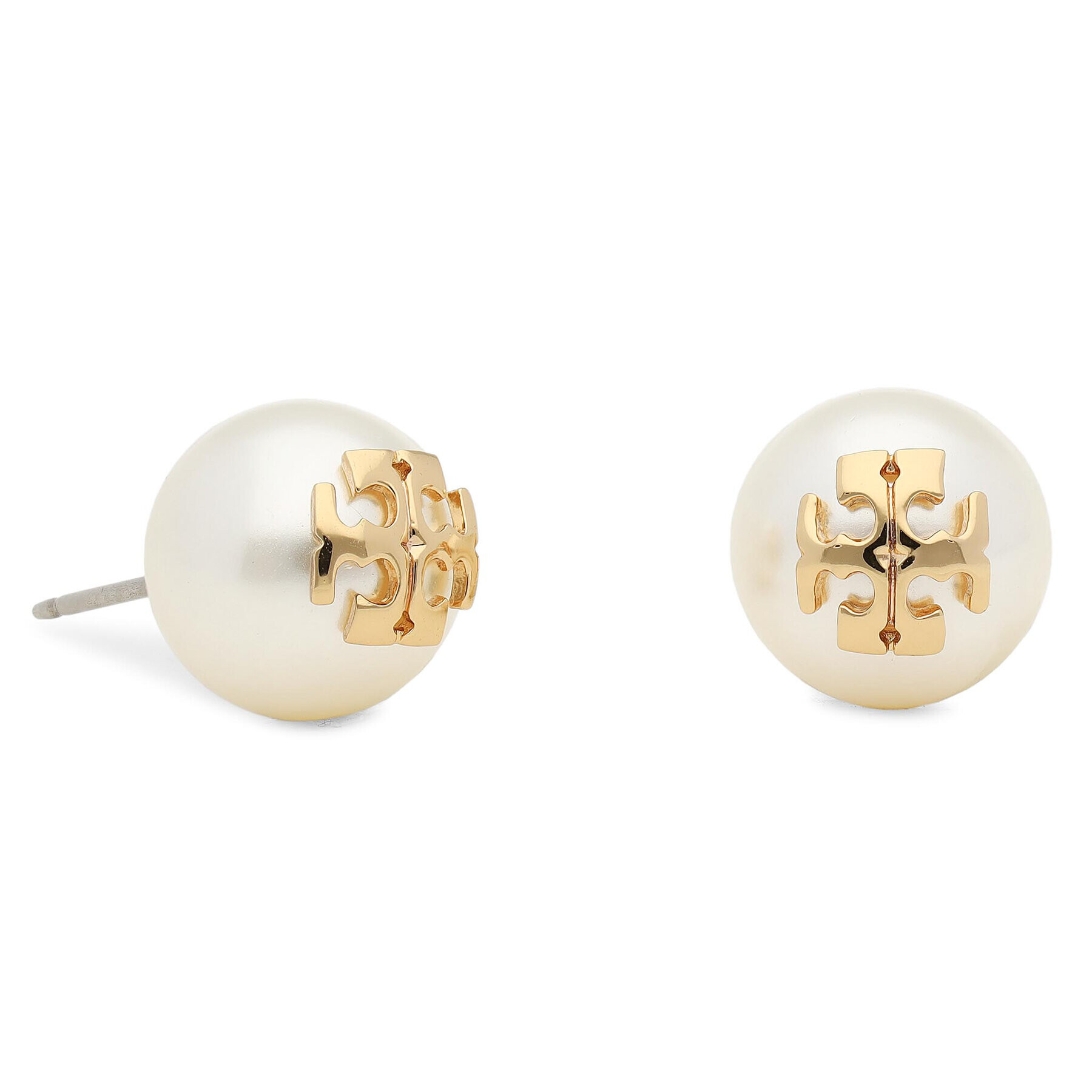 Tory Burch Fülbevaló Crystal Pearl Stud Earring 11165514 Fehér - Pepit.hu