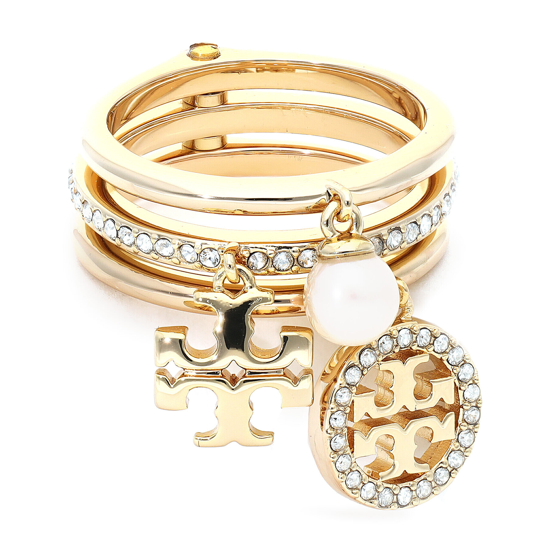 Tory Burch Gyűrű Miller Pave Charm Ring 76348 Arany - Pepit.hu