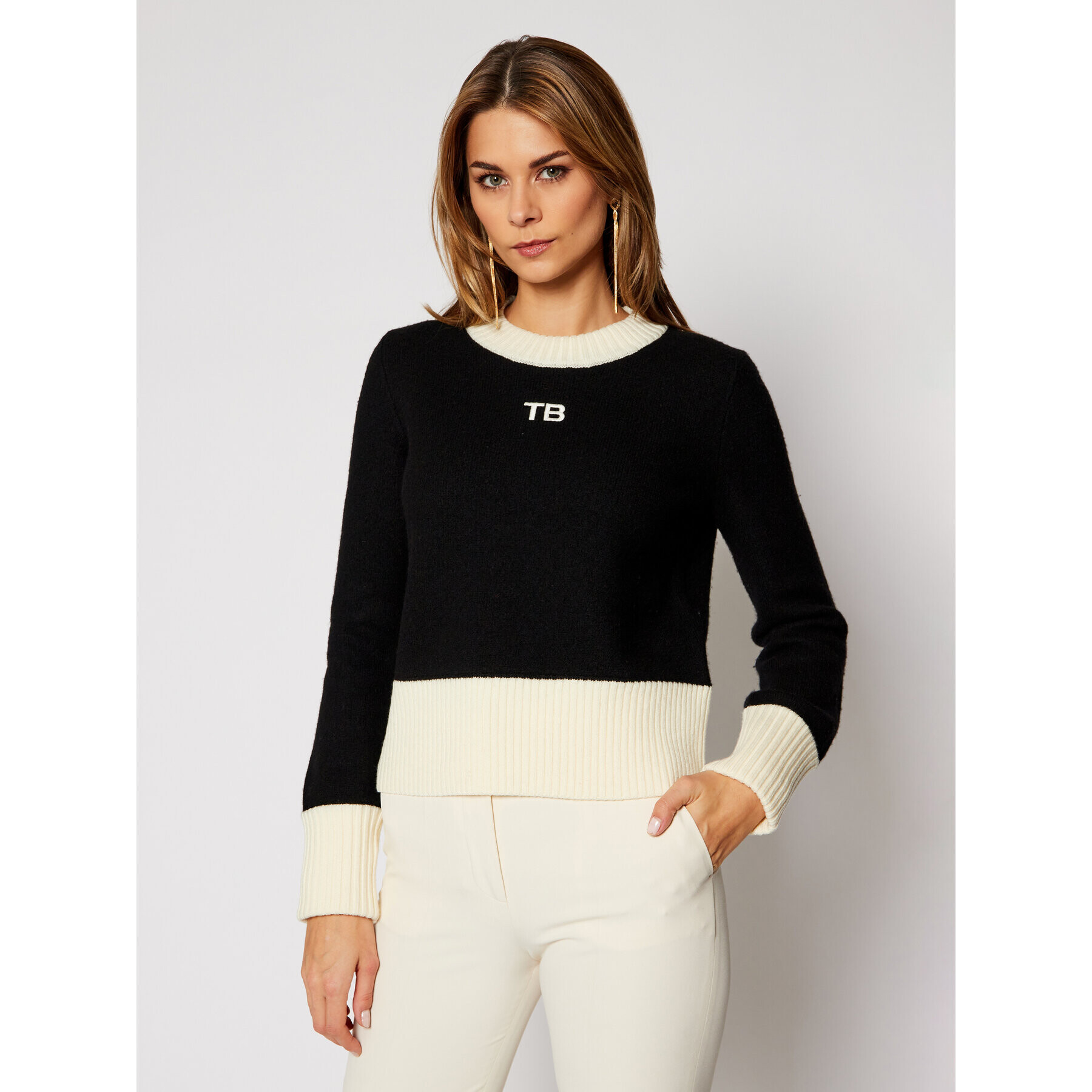 Tory Burch Sweater 76897 Fekete Relaxed Fit - Pepit.hu