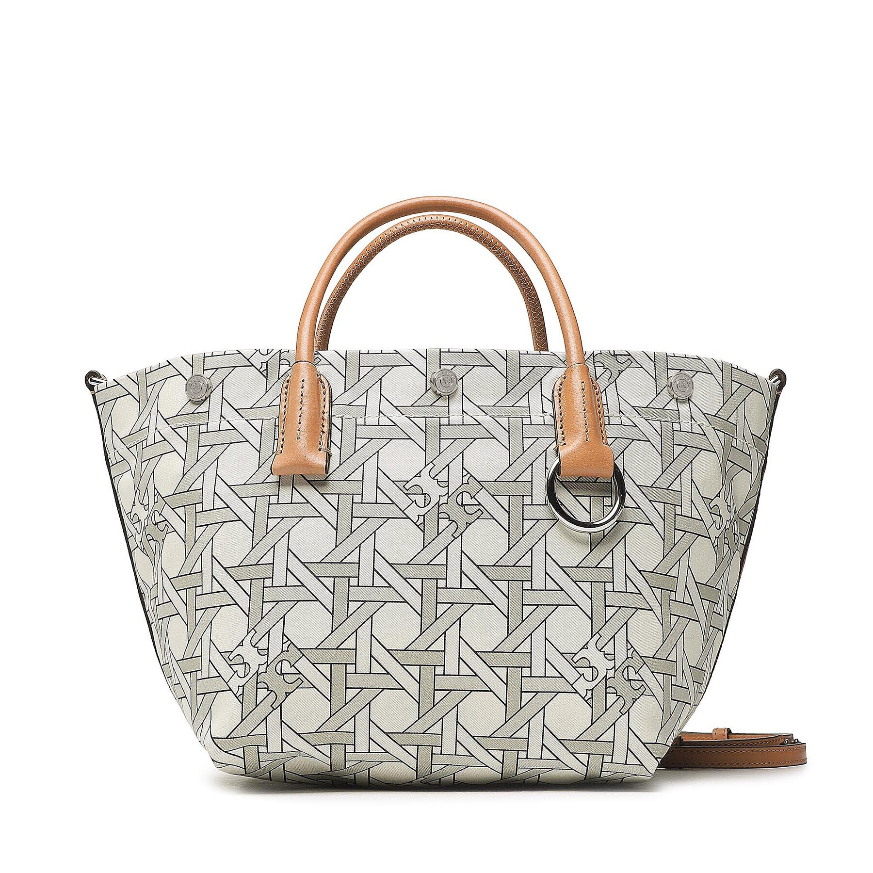 Tory Burch Táska Canvas Basketweave Small Tote 146547 Zöld - Pepit.hu