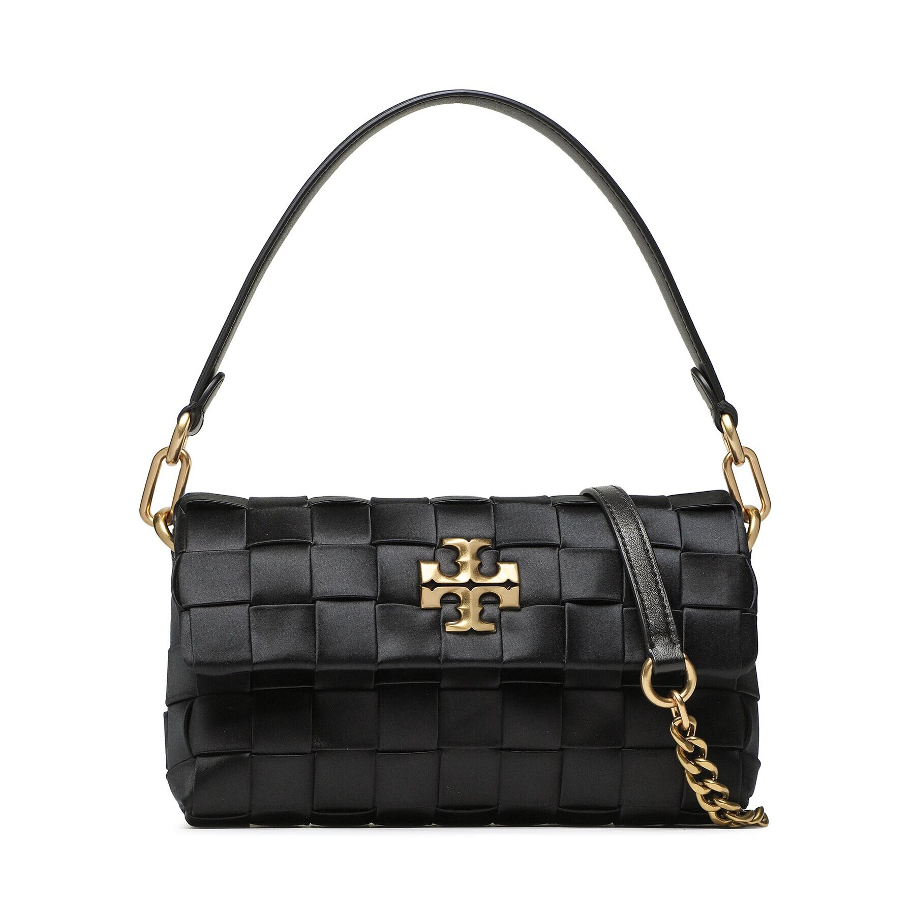 Tory Burch Táska Kiara Woven Satin Small Flap Shoulder Bag 142693 Fekete - Pepit.hu